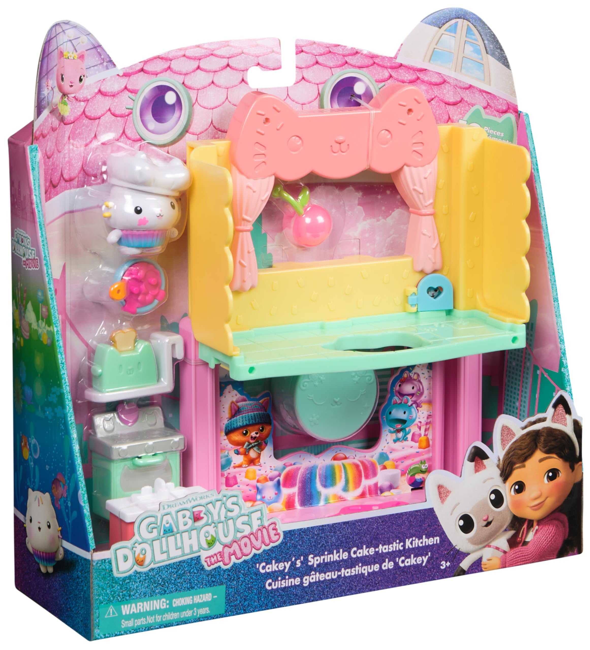 Gabby's Dollhouse: The Movie - Cakey's Sprinkle Cake-tastic Kitchen Playset 6