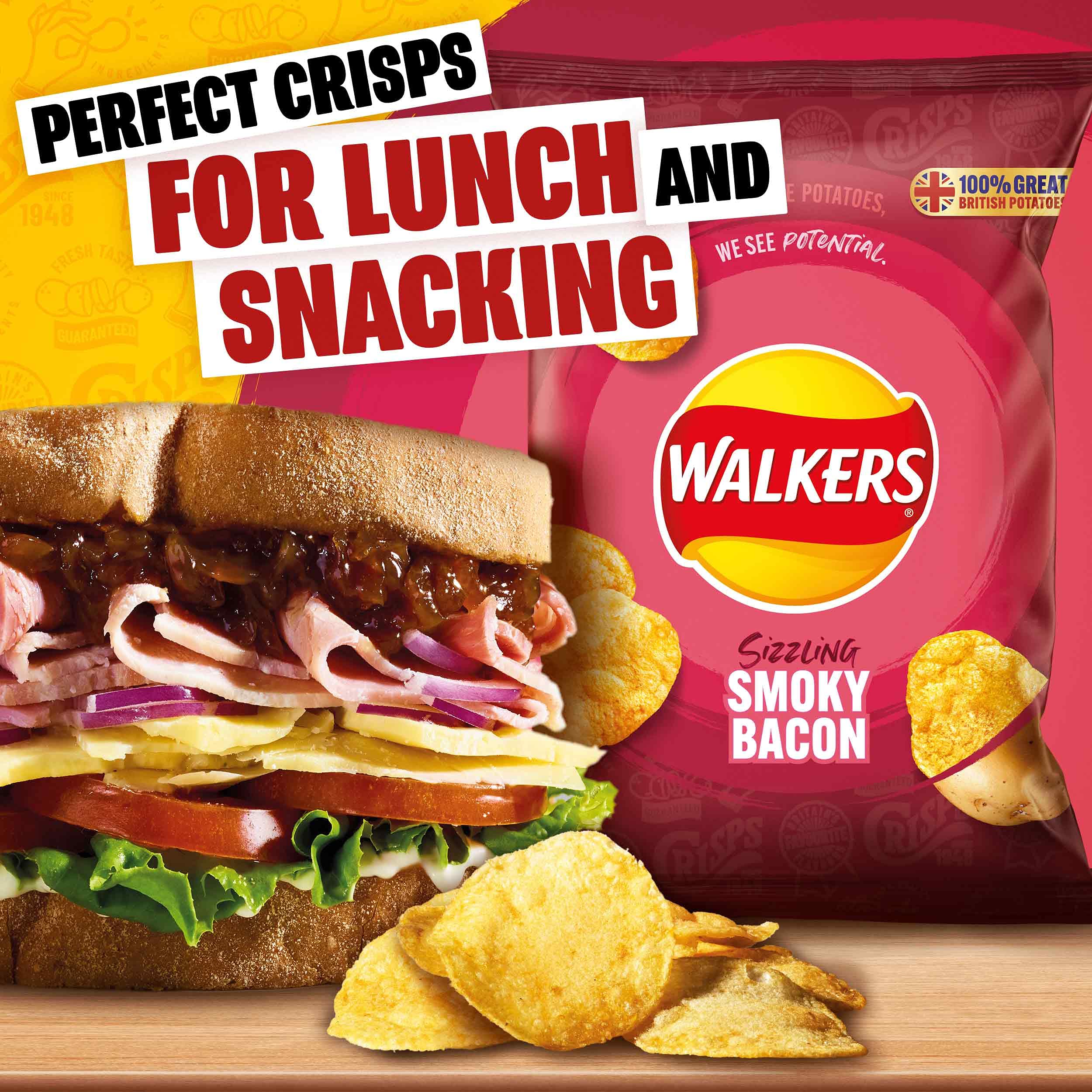 Walkers Smoky Bacon Crisps 32.5g (Case of 32) 4
