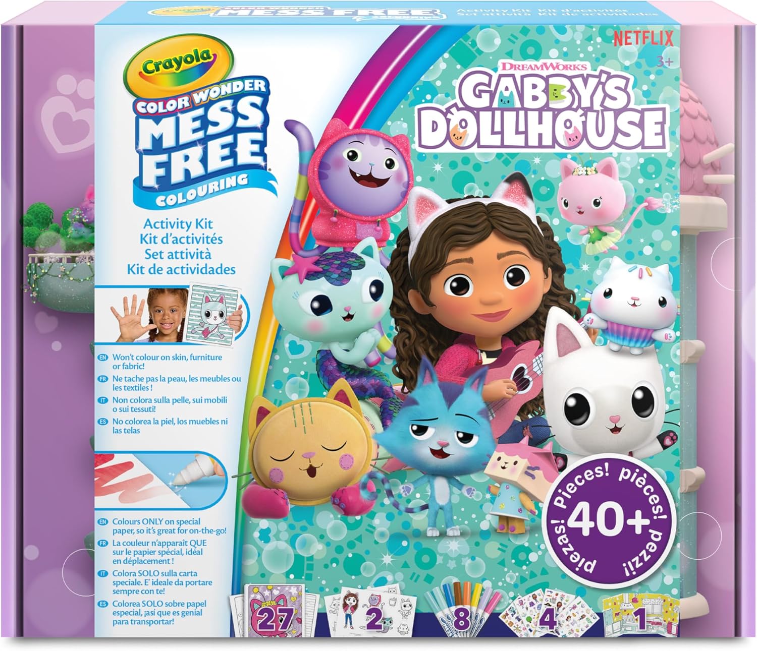 Crayola Color Wonder Activity Kit - Gabby's Dollhouse Mess-Free Coloring Playset 8