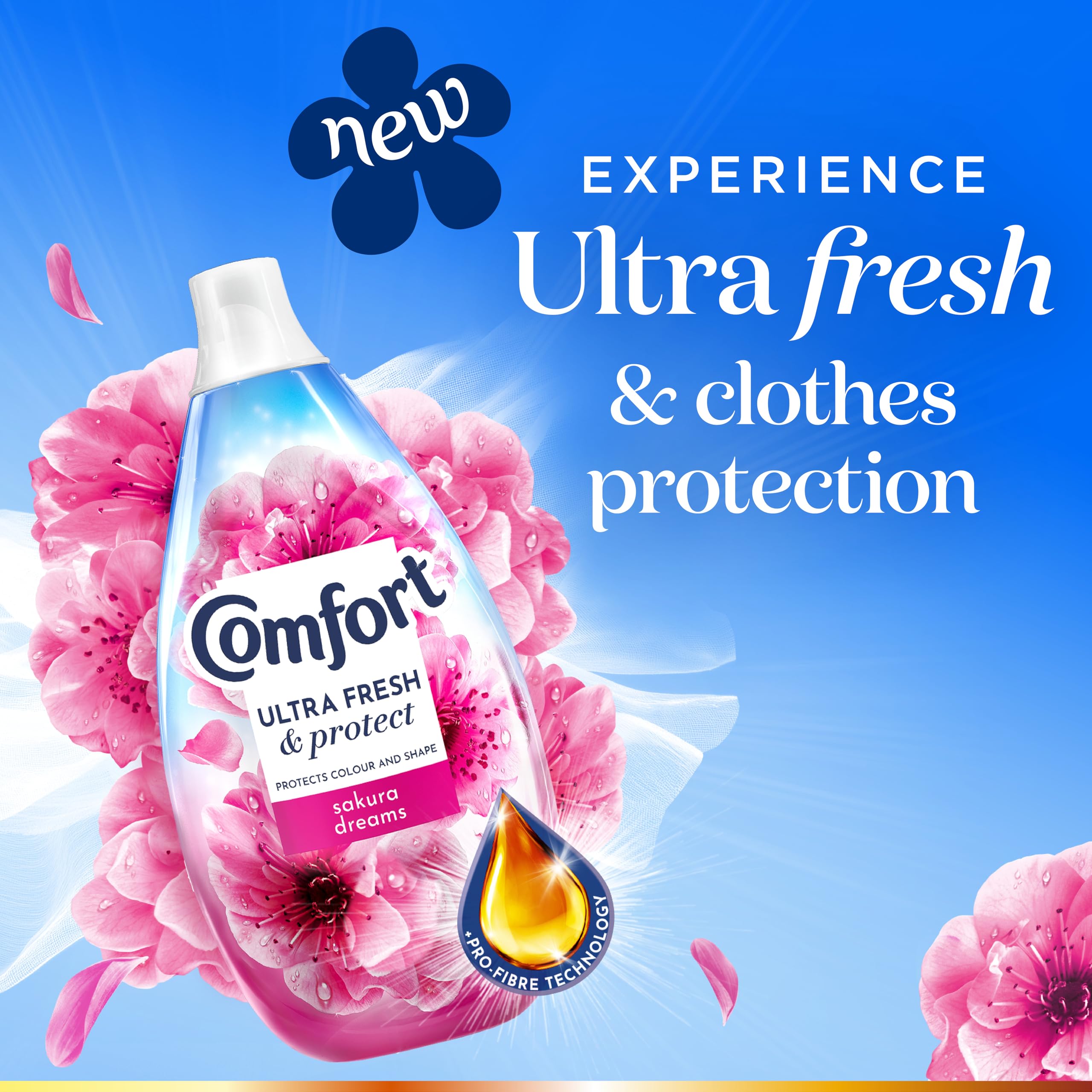 Comfort Ultra Fresh & Protect Sakura Dreams Fabric Conditioner - Liquid Laundry Softener 4