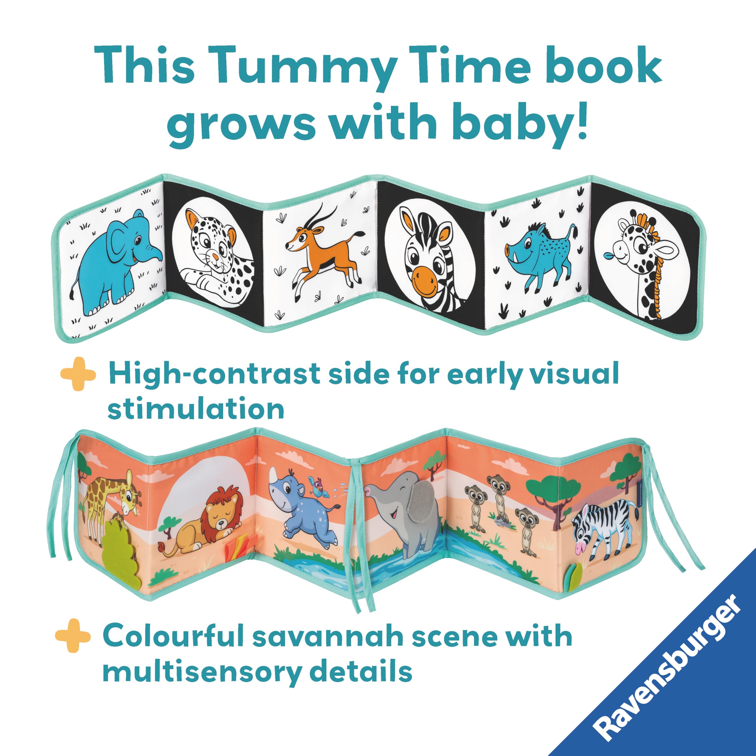 Ravensburger Play+ Tummy Time Wild Animals Baby Sensory Development Toy 6