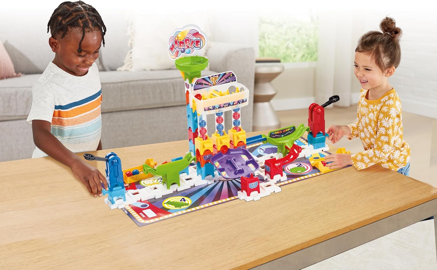 VTech Marble Rush Game Zone Construction Set with 12 Marbles and 62 Build Pieces 6
