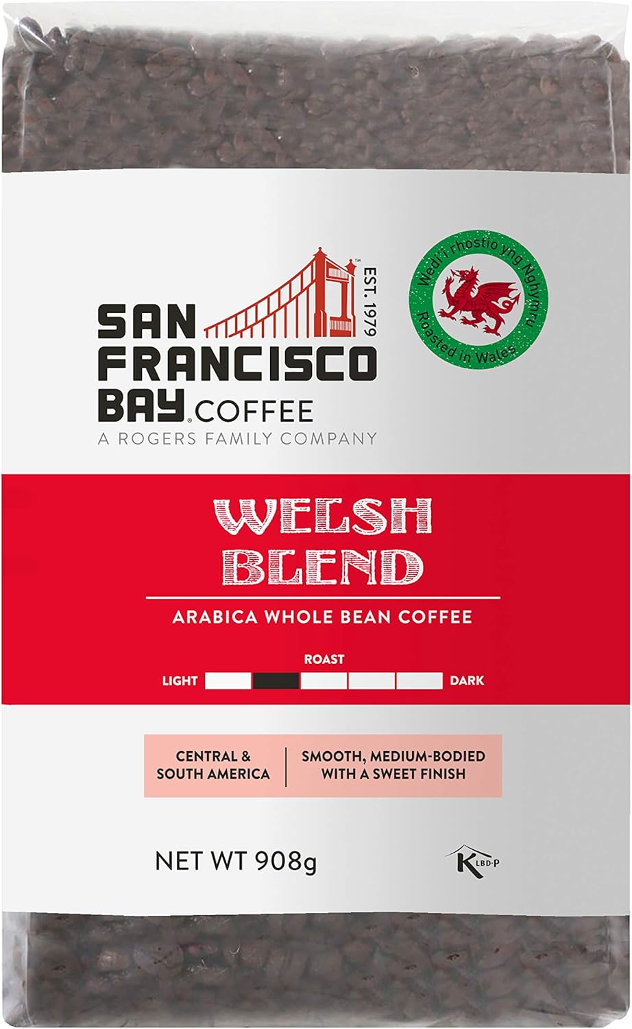 San Francisco Bay Coffee Welsh Blend, Whole Bean, 908g