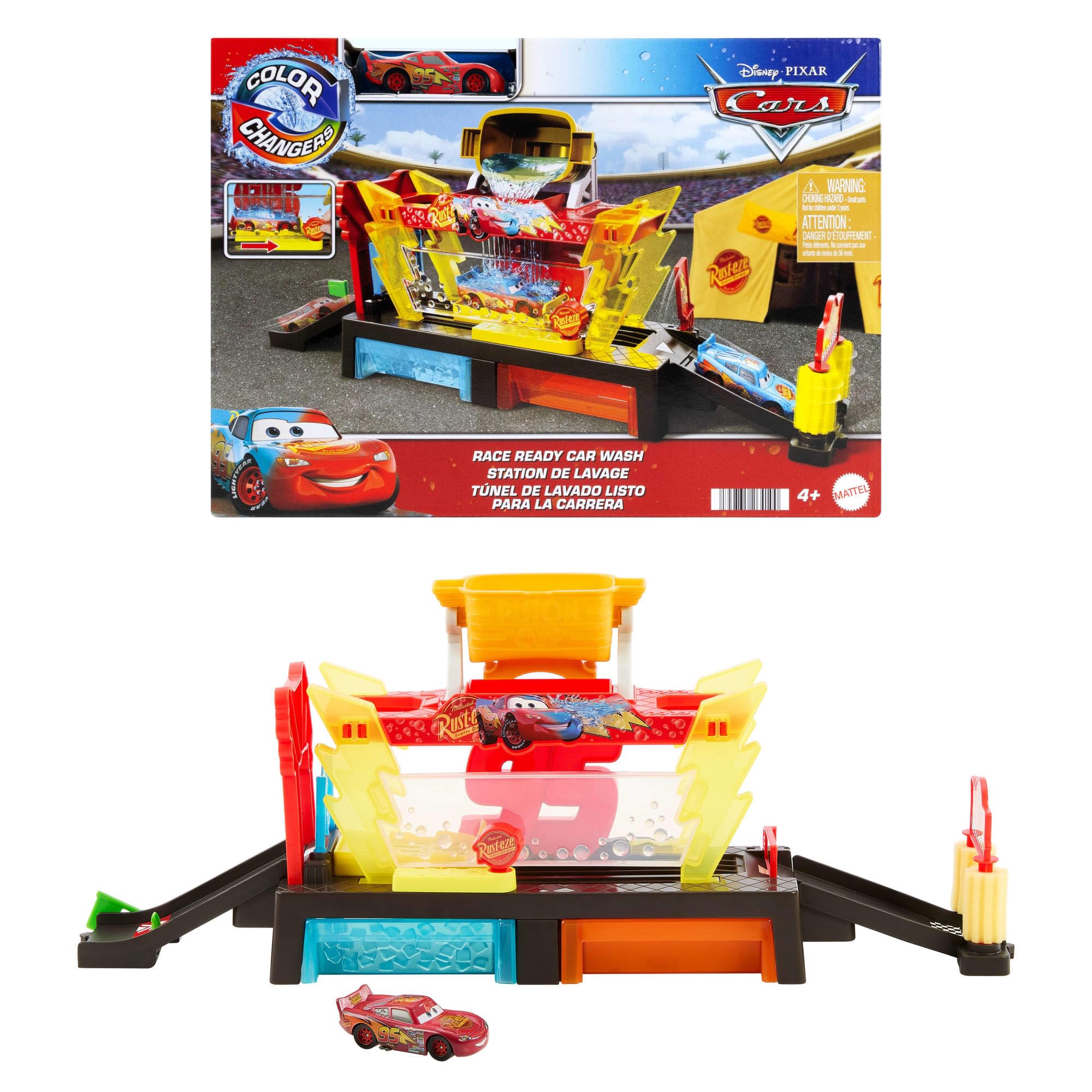 Disney and Pixar Cars Color Changers Race Ready Car Wash Playset - Interactive Vehicle Toy for Kids 4-8