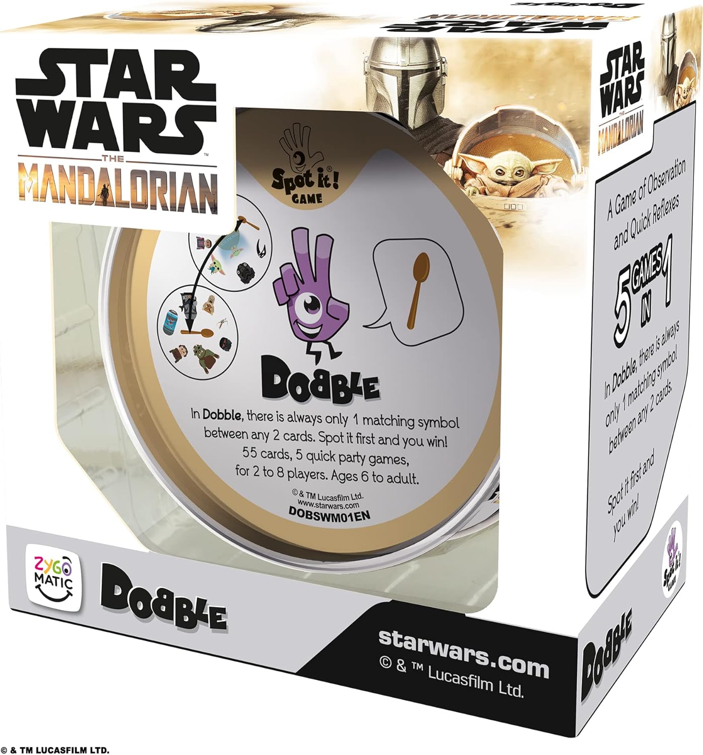 Asmodee Dobble Star Wars The Mandalorian Card Game - 2 to 8 Players, Ages 6+, 15 Minute Play Time 6