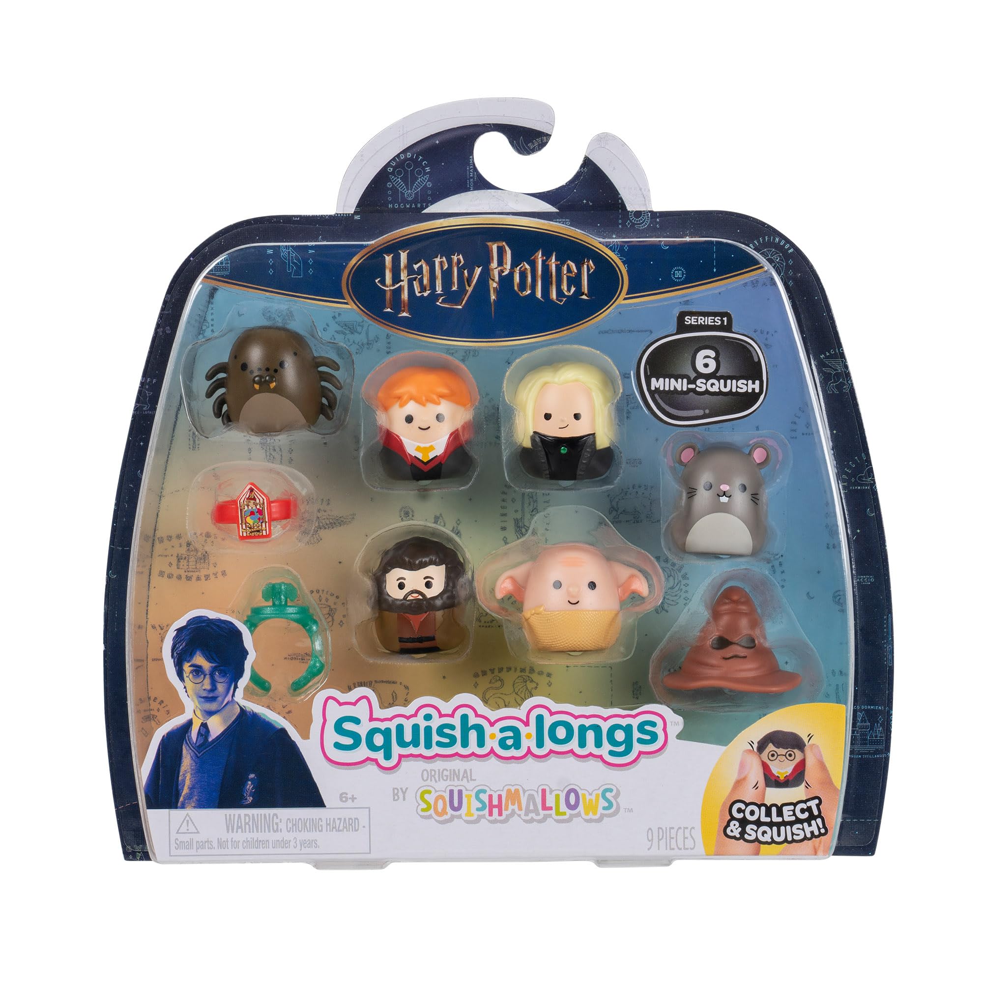 Squish-a-longs Harry Potter Mini-Squish + Accessory 6-Pack - Ron, Scabbers, Dobby, Lucius Malfoy, Aragog, Hagrid 9