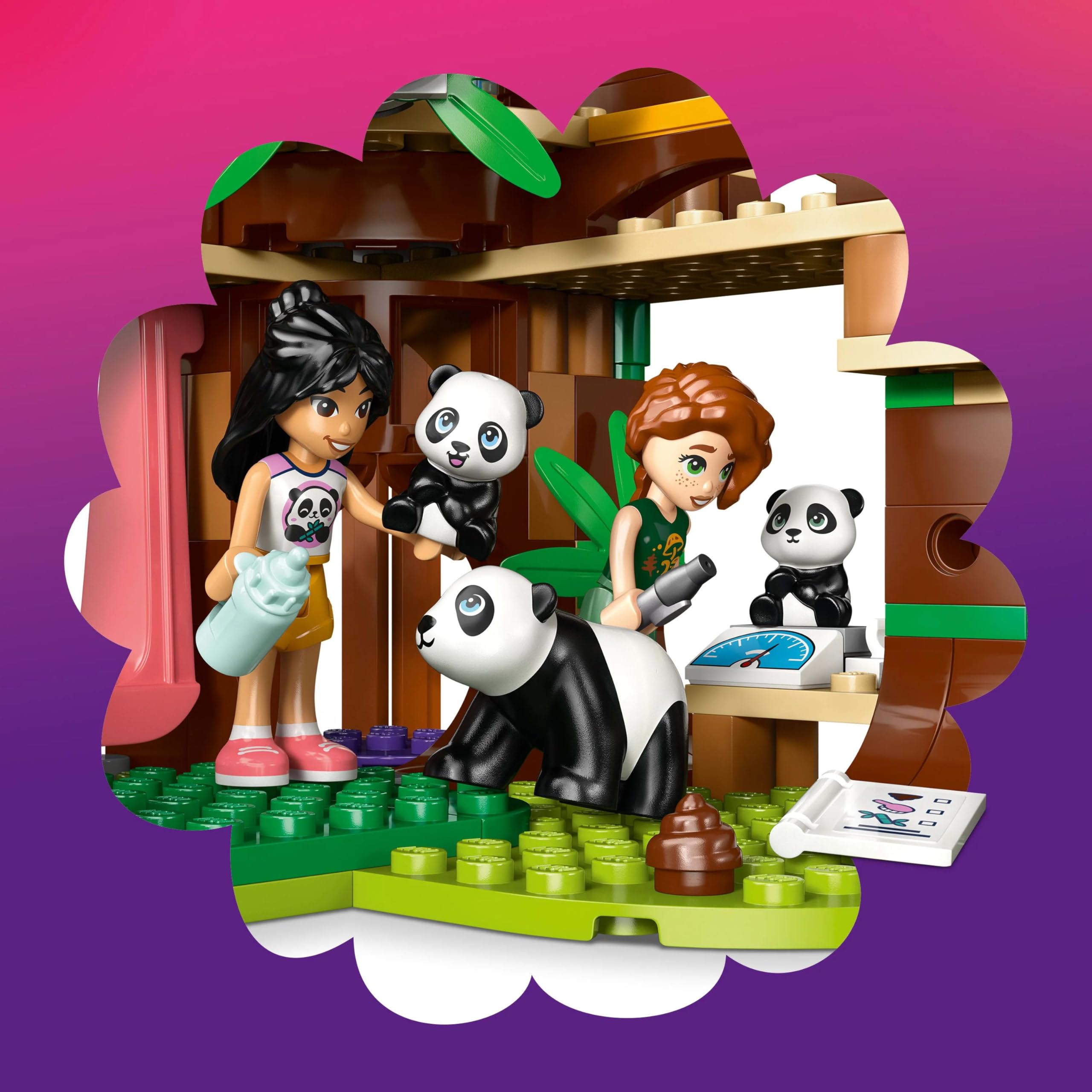 LEGO Friends Panda Sanctuary Animal Care Playset with Tree House, Quad Bike, 2 Mini Dolls & 3 Panda Figures - 243 Pieces 13