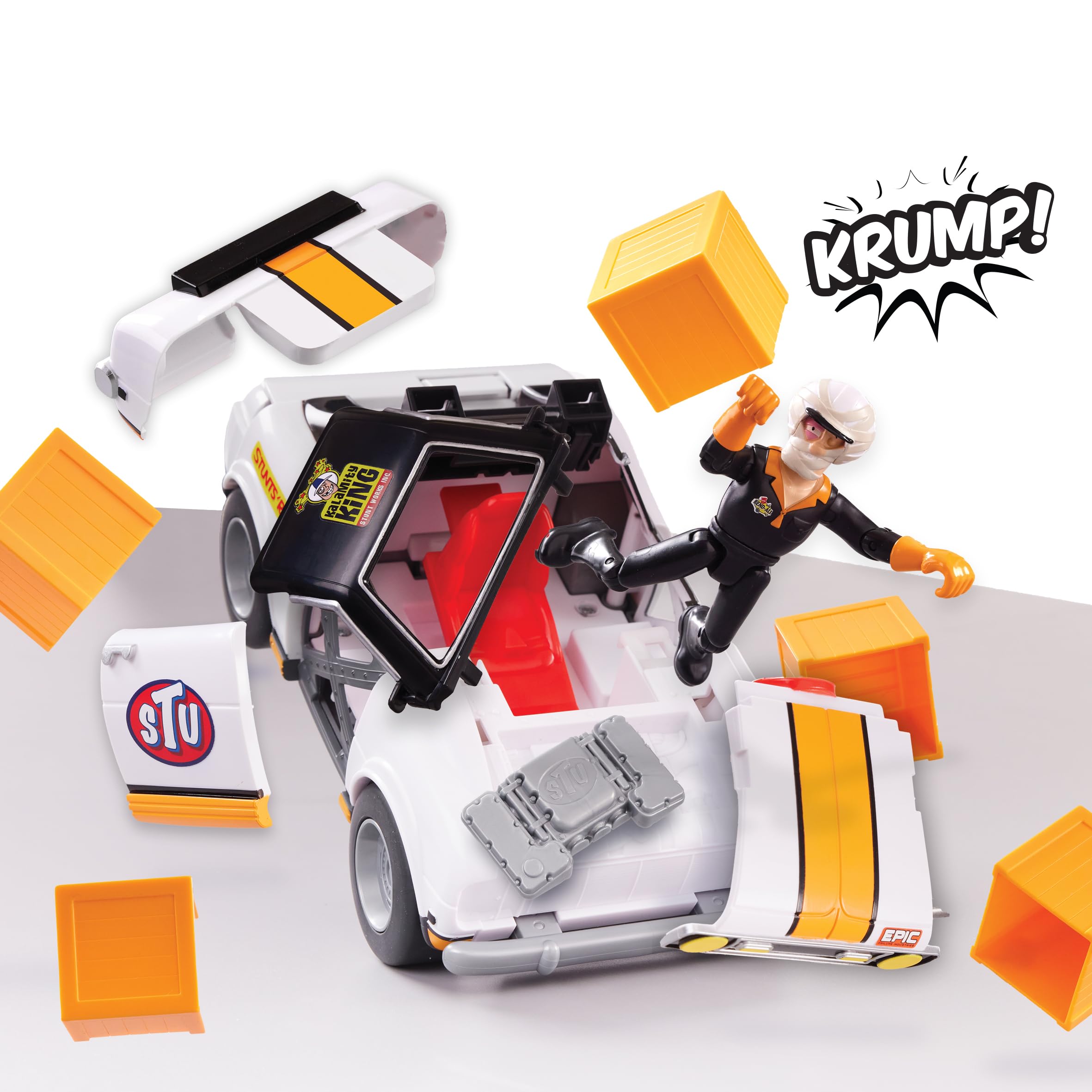 Stuntman Stu Race Ace Stunt Car - Break Apart Crash & Rebuild Playset for Kids 5-10 6