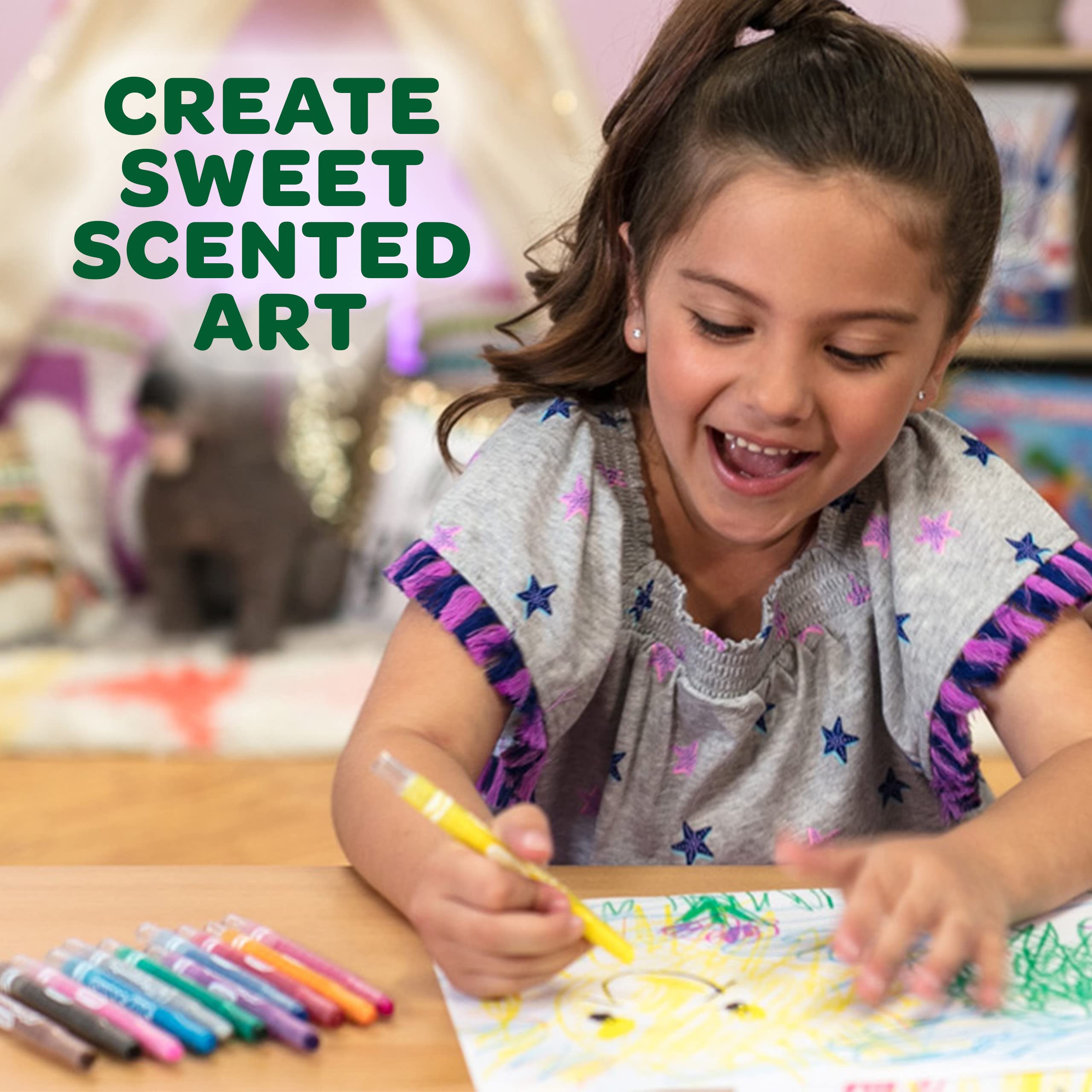 Crayola Silly Scents Scented Colouring Tools Tub Bundle - Over 50 Pieces with Markers, Crayons & Pencils 5