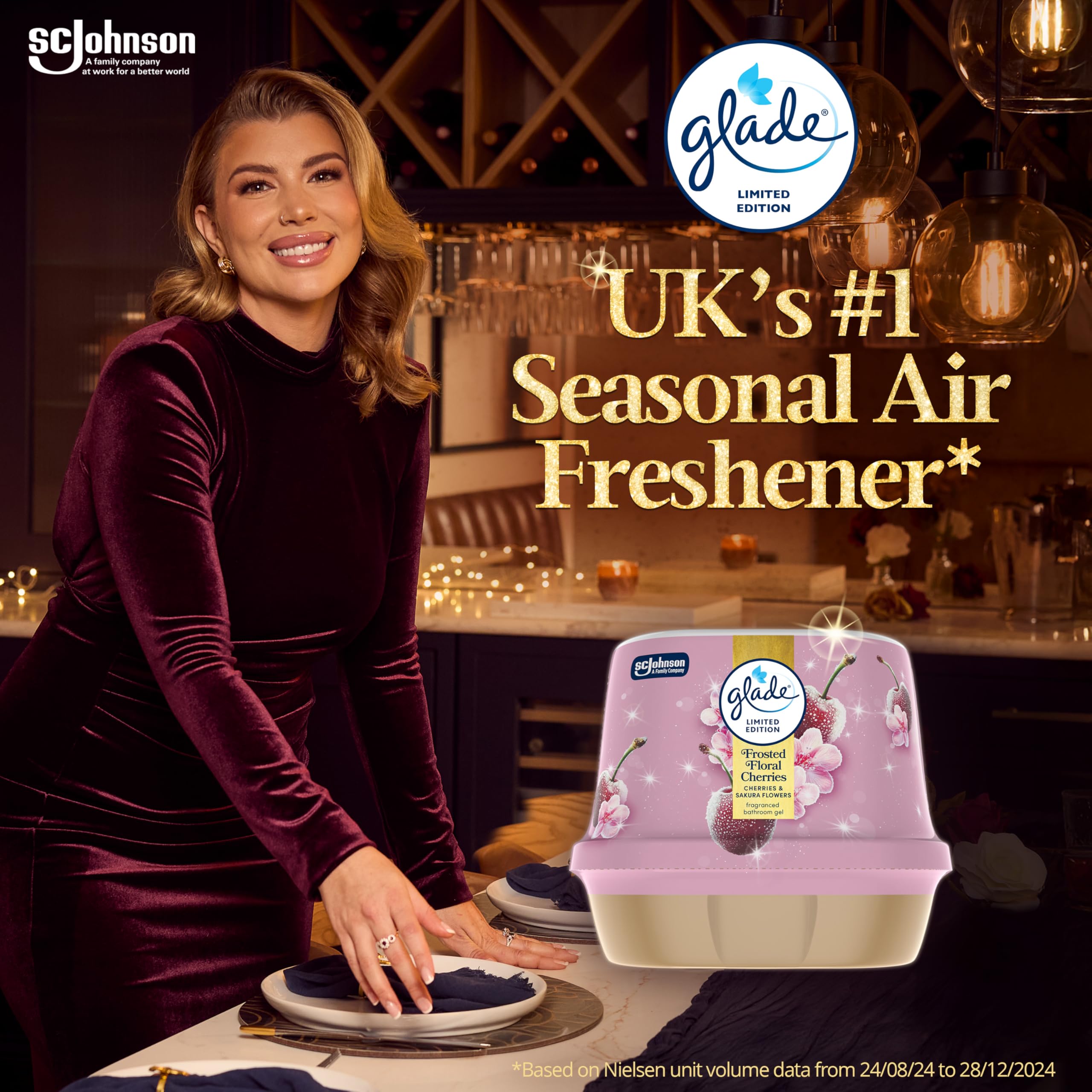 Glade - Frosted Floral Cherries Fragranced Bathroom Gel Air Freshener 8