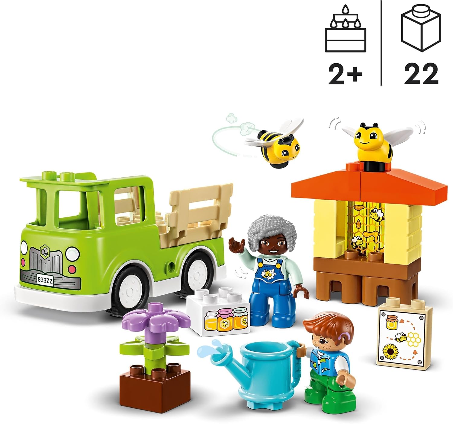 LEGO DUPLO Town Caring for Bees & Beehives - Educational Building Playset for Toddlers 2+ 6