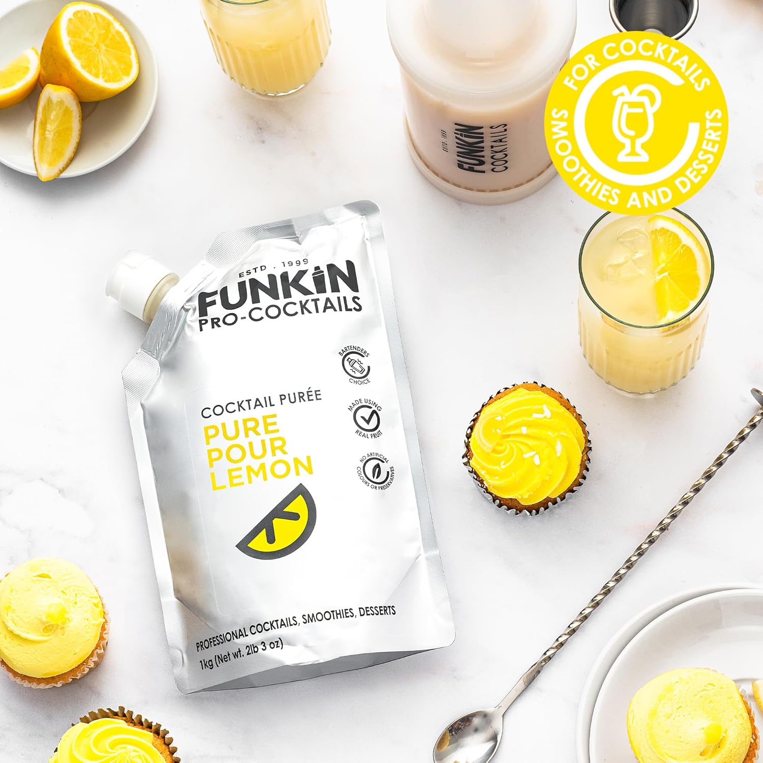 Funkin Pro Pure Pour Lemon Fruit Puree, 1 kg 4