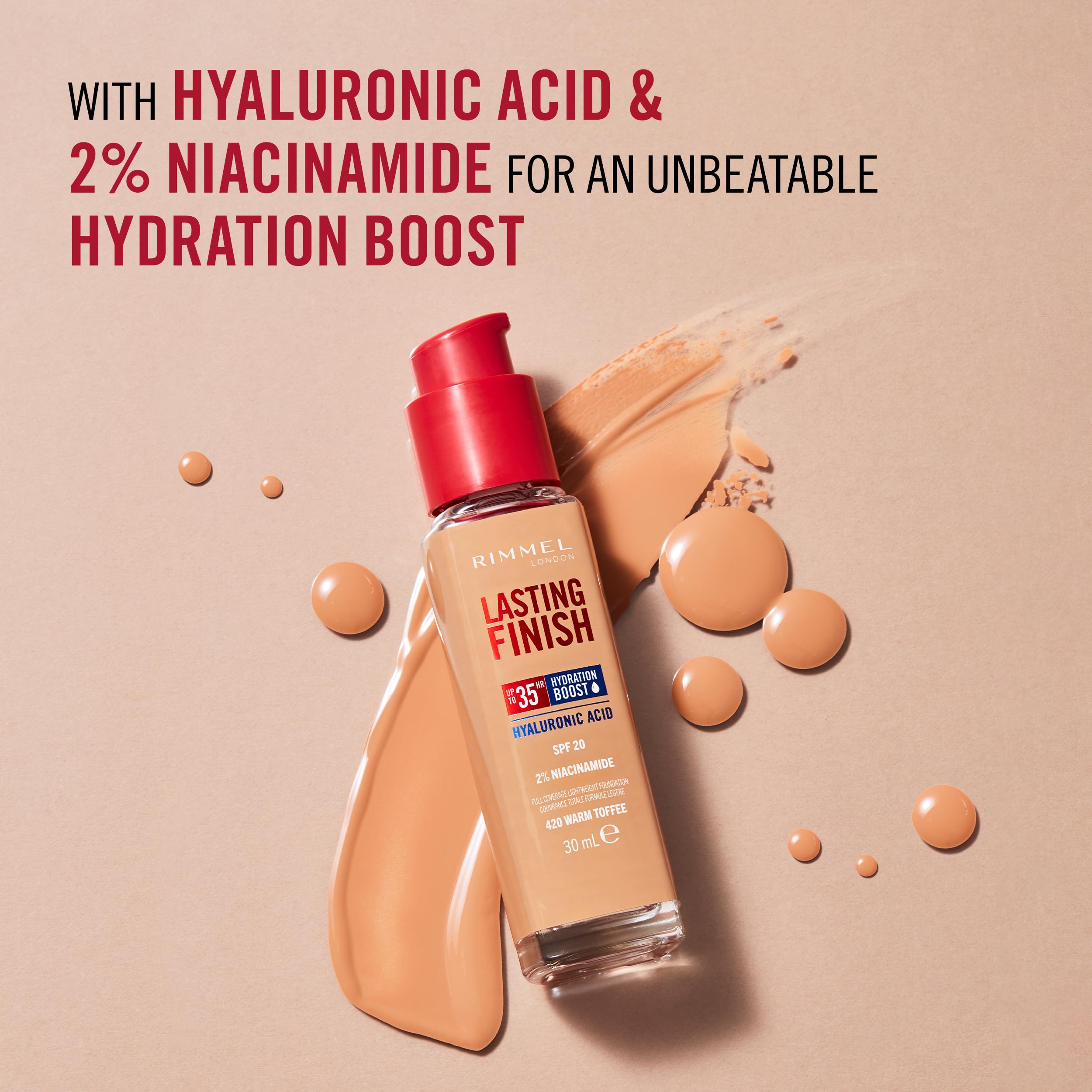 Rimmel - Lasting Finish 35Hr Foundation (300 Sand), Full Coverage Hydrating Liquid Foundation with SPF20, Vegan & Cruelty Free 6
