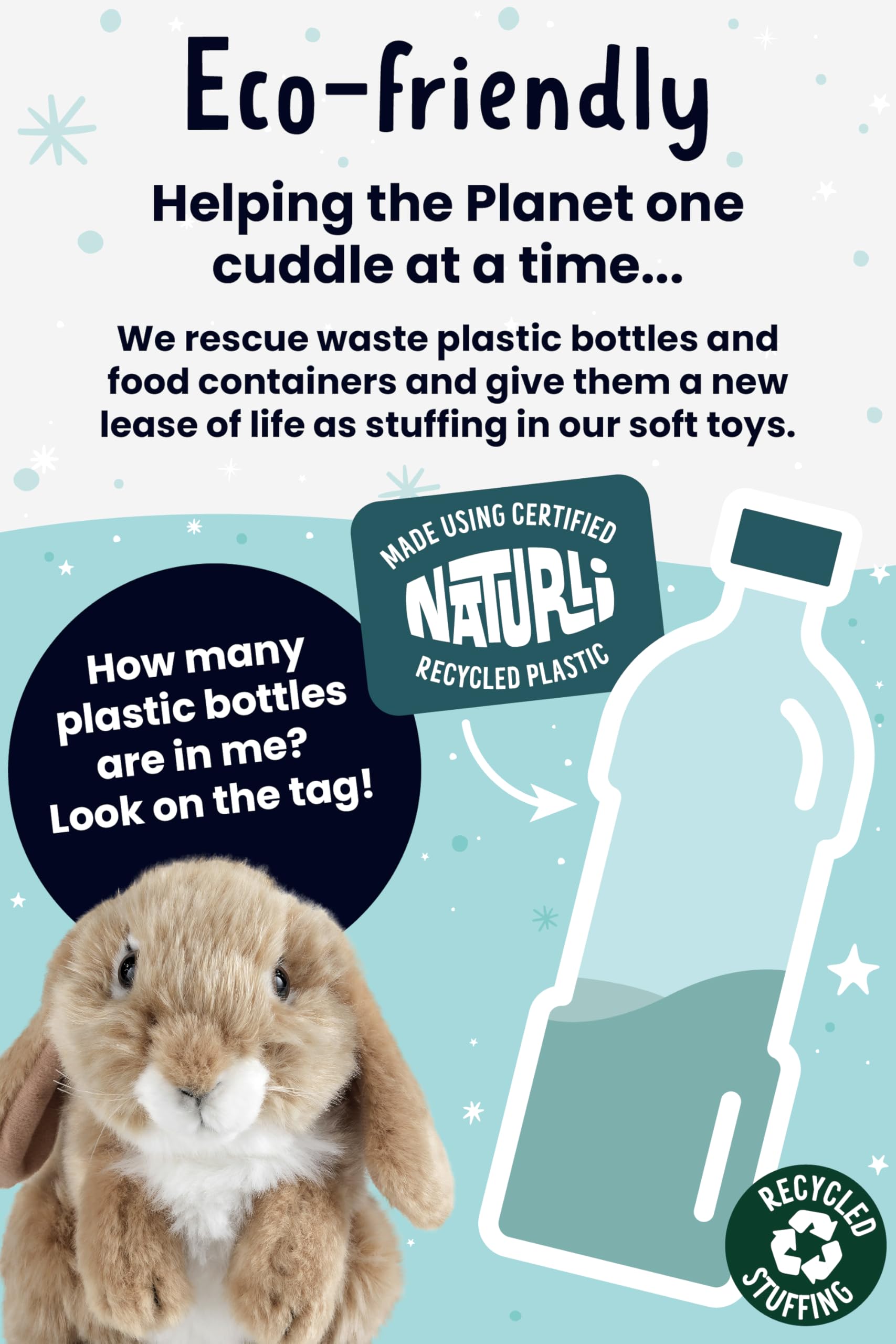 Living Nature Brown Sitting Lop Eared Rabbit - Realistic Plush Toy for All Ages 6