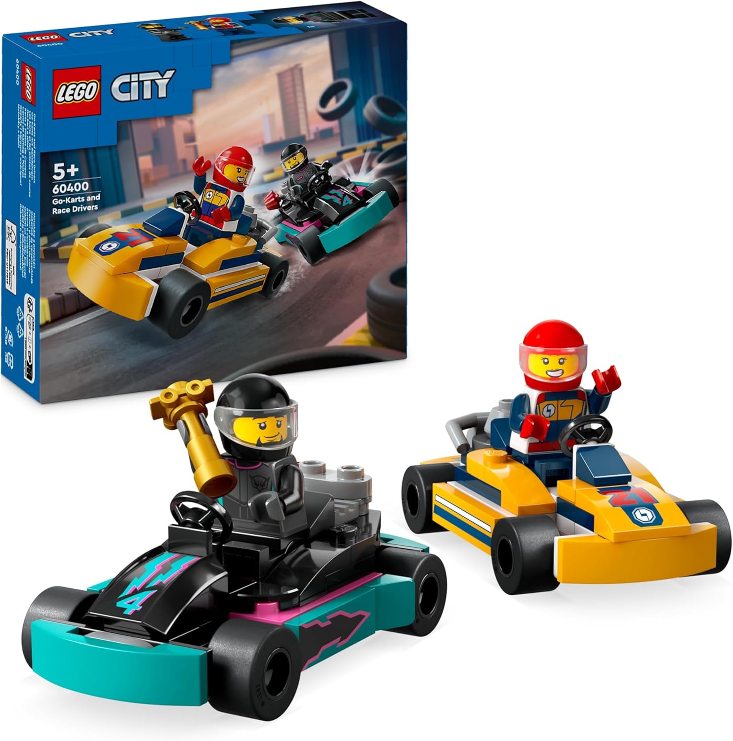 LEGO City Go-Karts and Race Drivers Playset - Buildable Racing Vehicles with Minifigures for Kids 5+