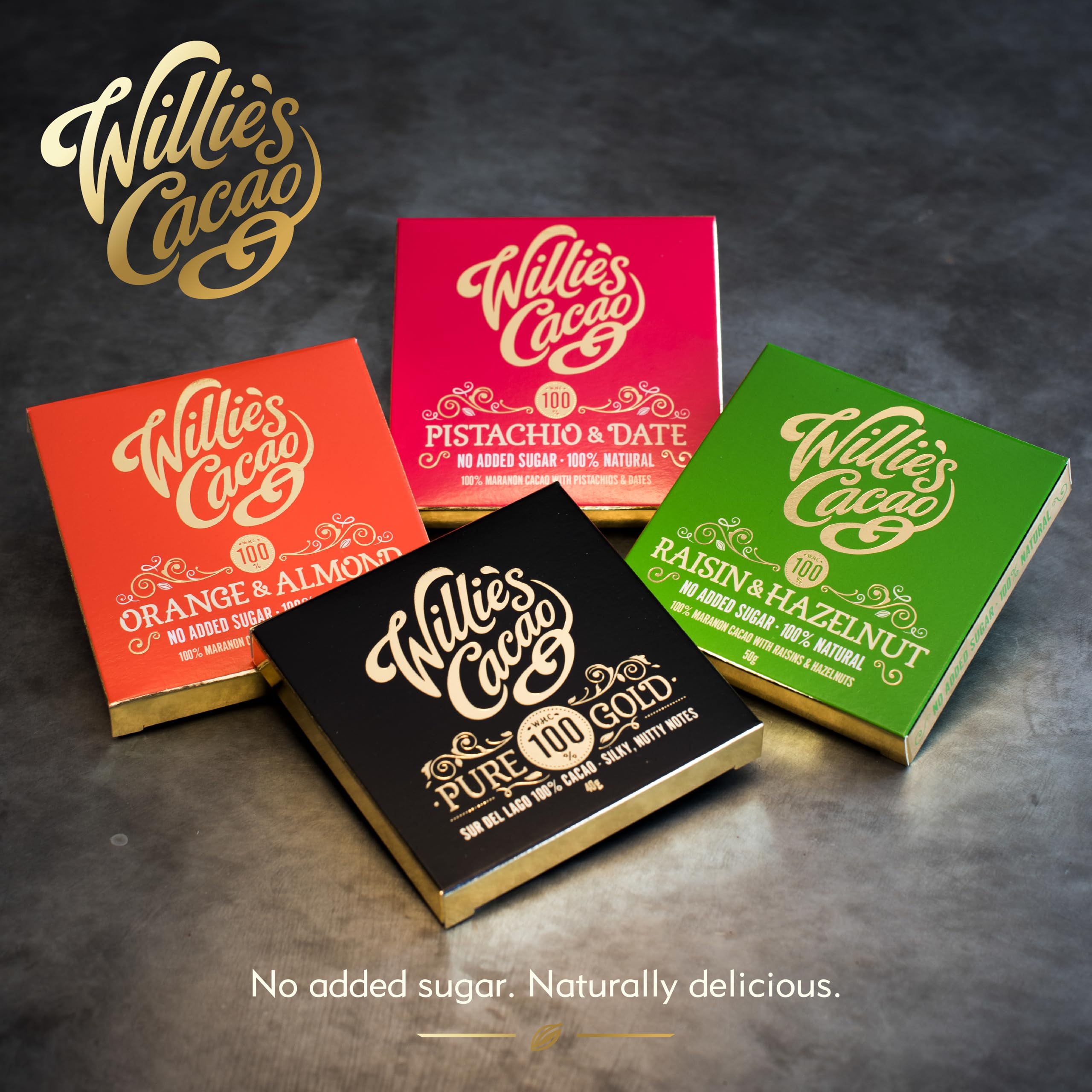 Willie's Cacao - Pure Gold 100% Cocoa Bar - No Added Sugar - Vegan - 40g 3