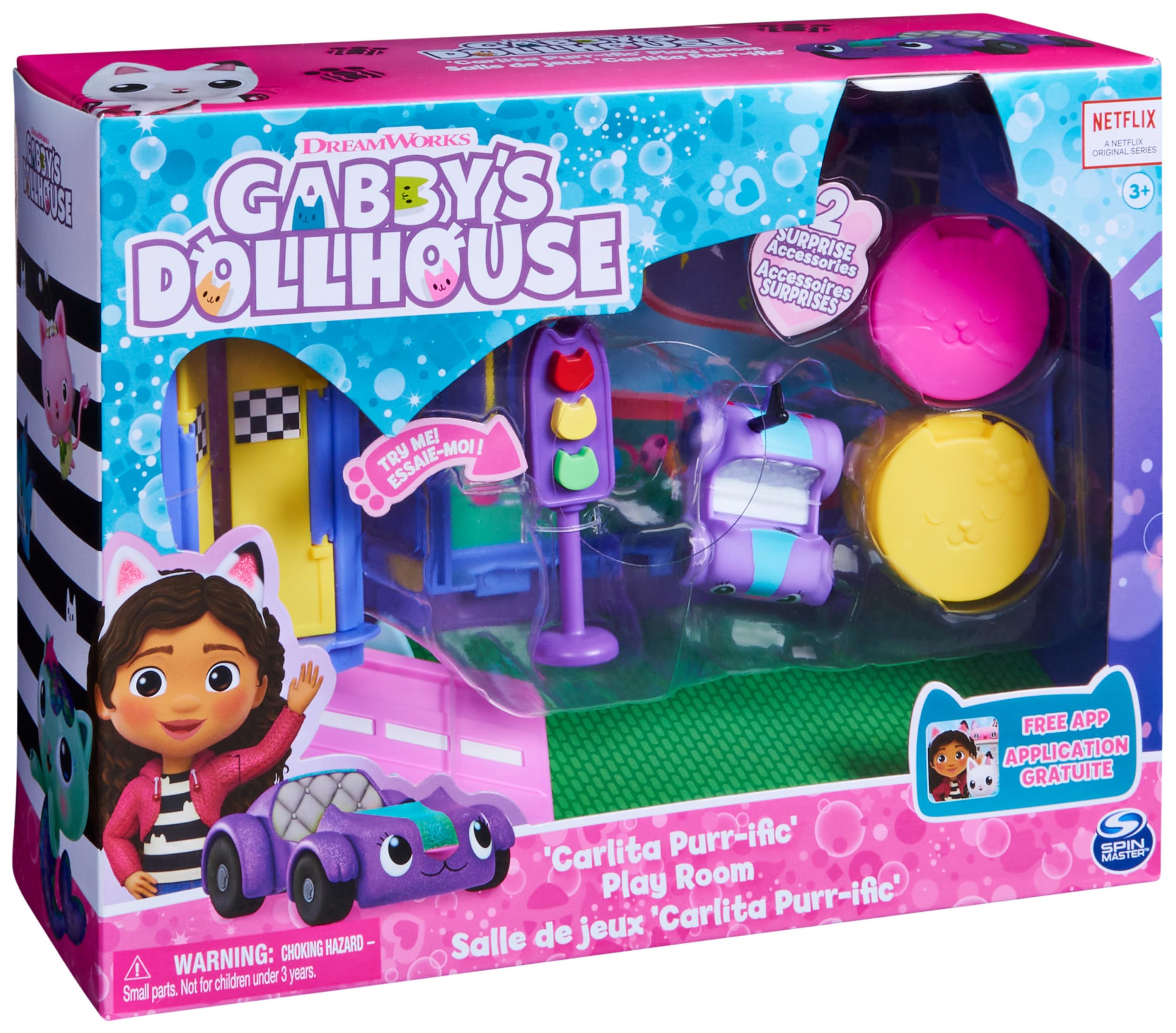 Gabby’s Dollhouse Carlita Purr-ific Play Room - Playset with Toy Car & Accessories for Ages 3+ 9