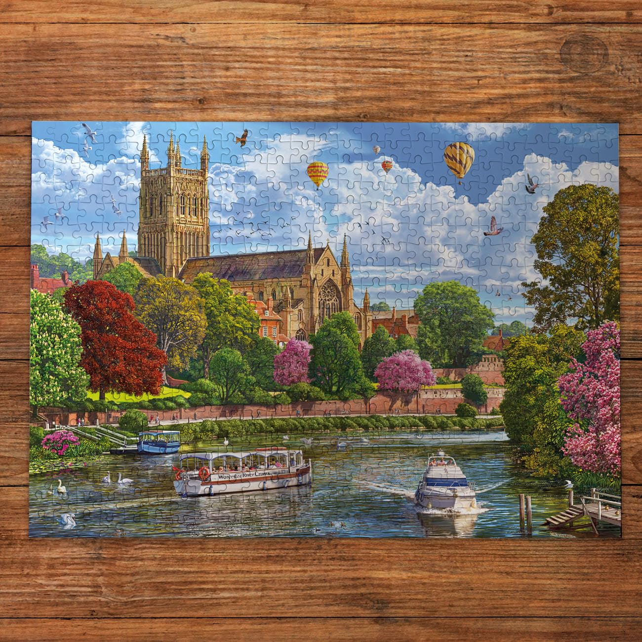 Gibsons Worcester from the River Jigsaw Puzzle - 500 Pieces | 48 x 34 cm