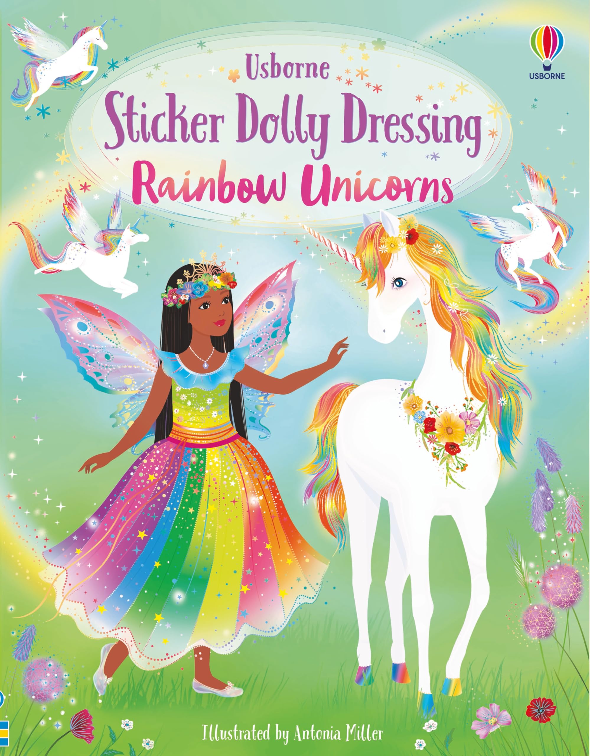 Usborne Sticker Dolly Dressing Rainbow Unicorns Activity Book | Paperback | Ages 4-6