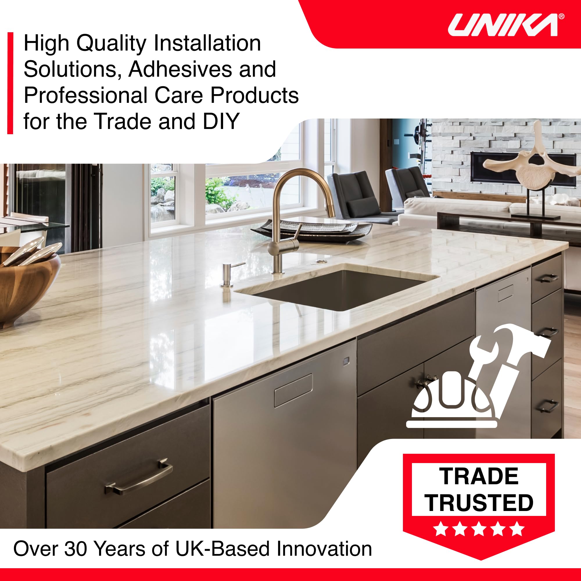 Unika Solid Surface Worktop Cleaner - Non-Abrasive Daily Spray for Composite & Acrylic Surfaces, 500ml 4