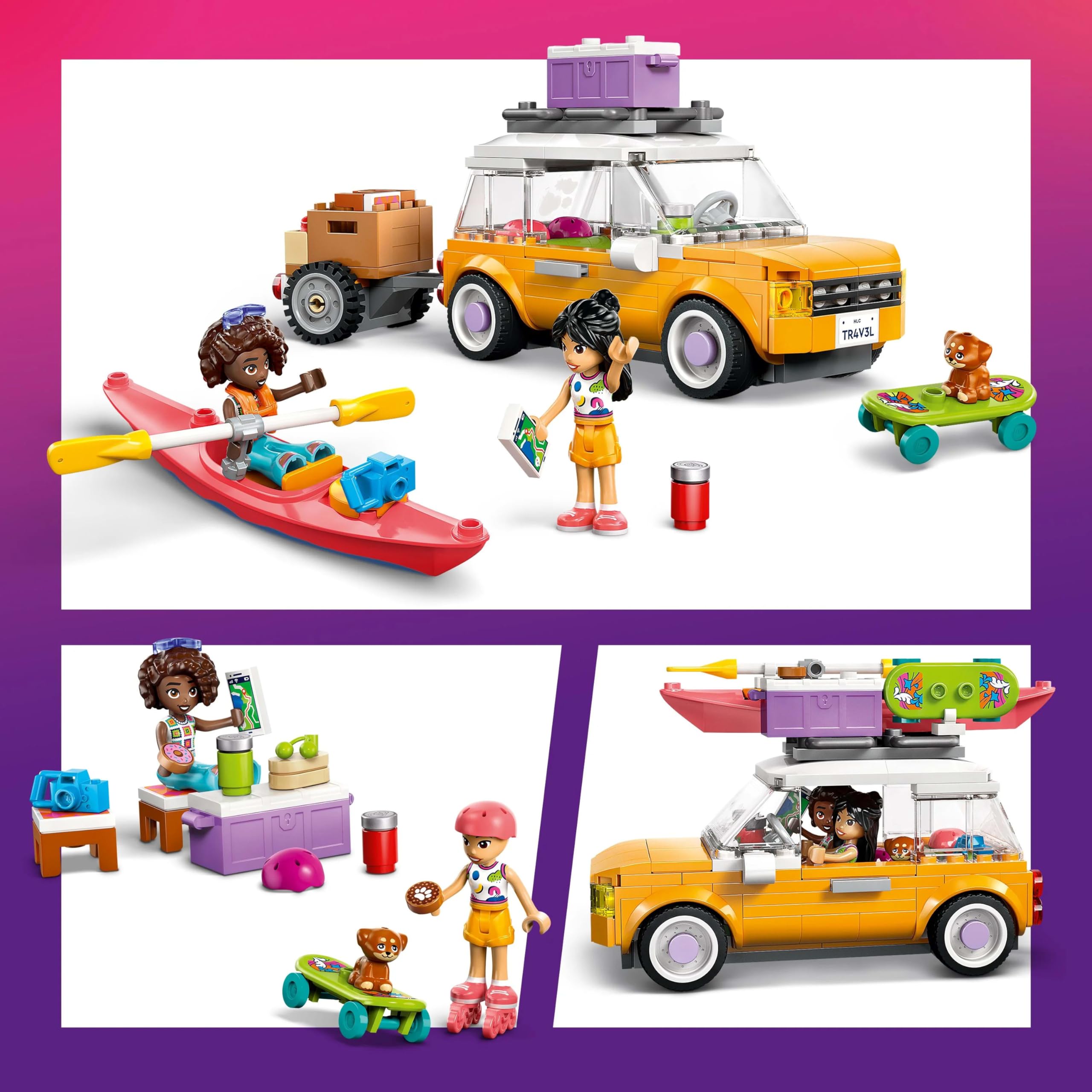 LEGO Friends Friendship Road-Trip Travel Car with Trailer - 2 Mini Dolls, Puppy Figure & 220-Piece Playset for Ages 6+ 6