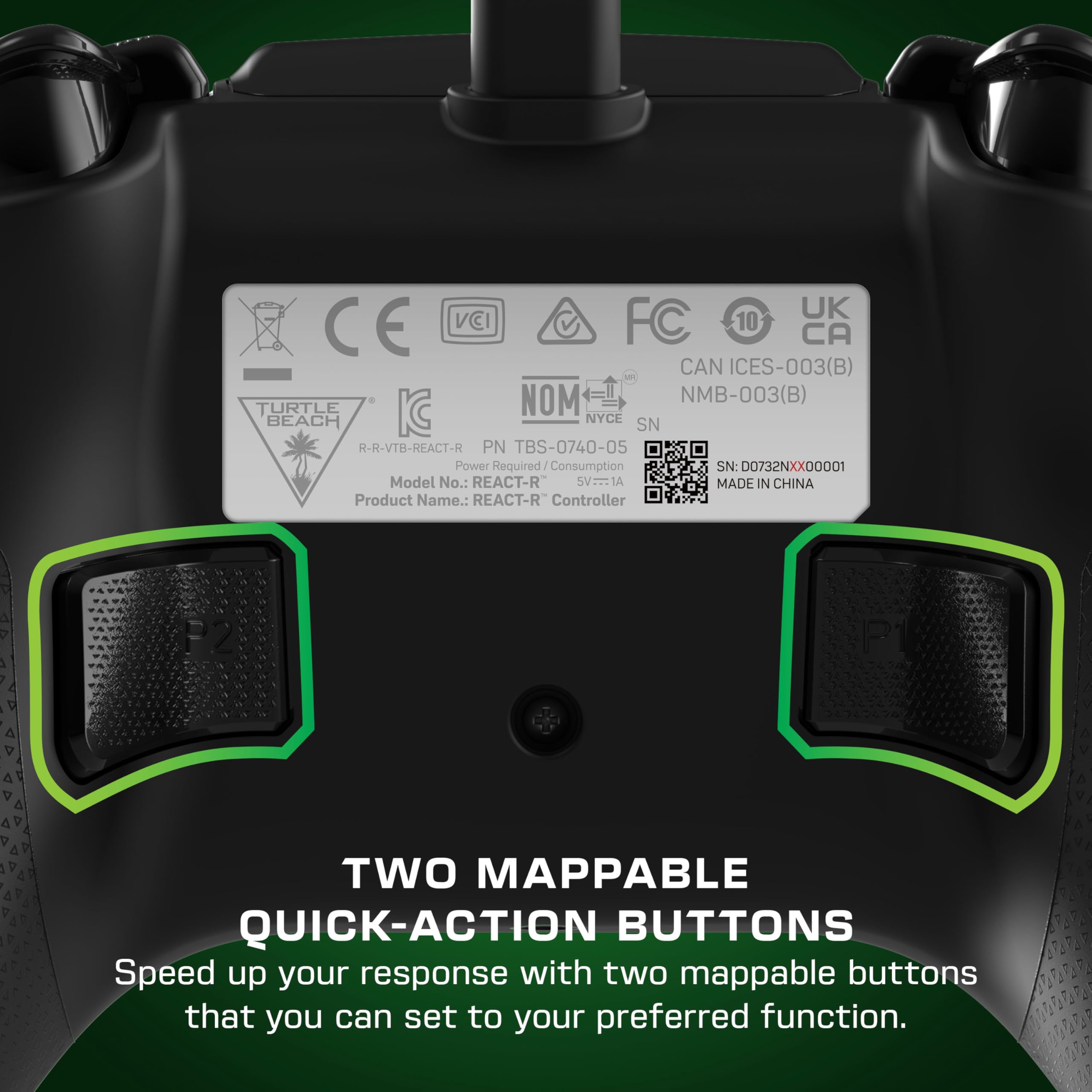 Turtle Beach REACT-R Wired Gaming Controller with Audio Controls & Mappable Buttons for Xbox Series X|S, Xbox One, PC 9