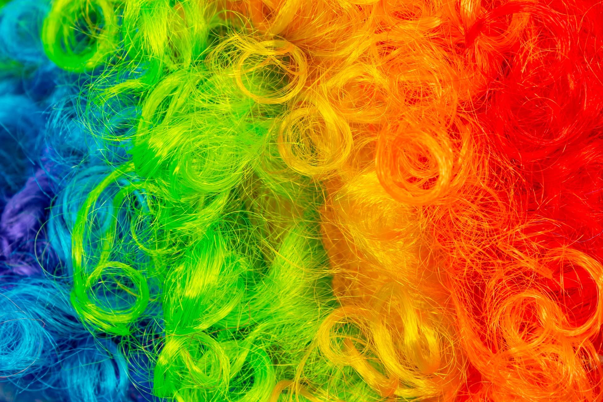 SHATCHI Rainbow Afro Wig Curly Bouncy Hair for Fancy Dress Party Costume Disco 60s 70s 80s Theme Unisex 8