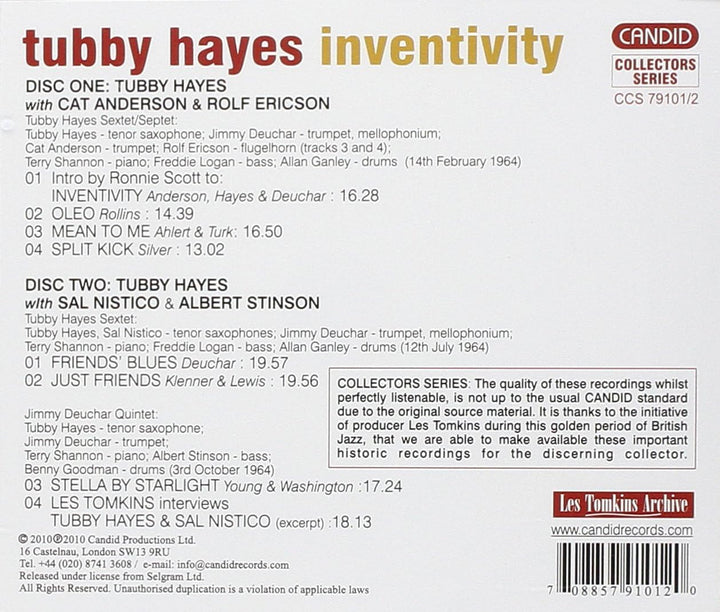 Tubby Hayes - Inventivity [Audio CD]