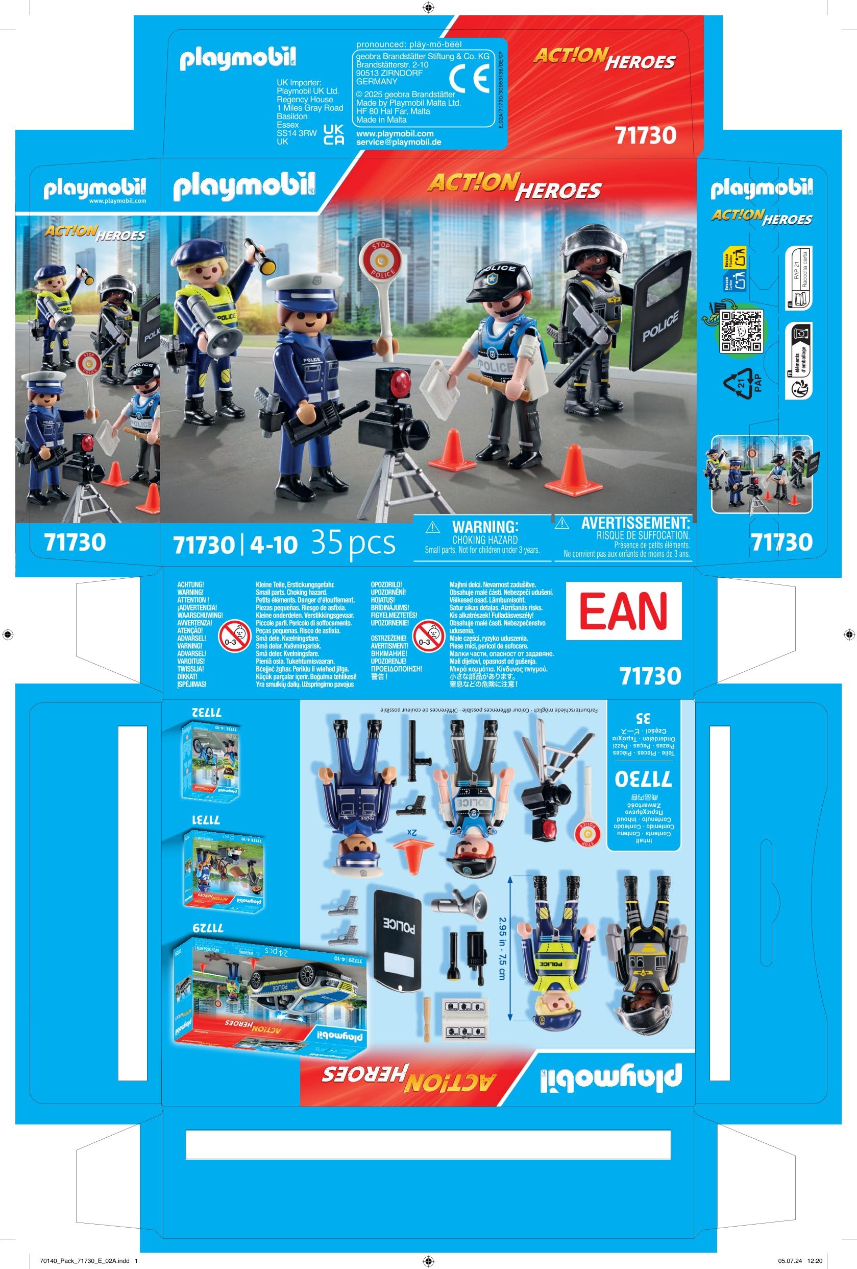 Playmobil Action Heroes Police Figure Set - Role Play Toy for Kids 4+