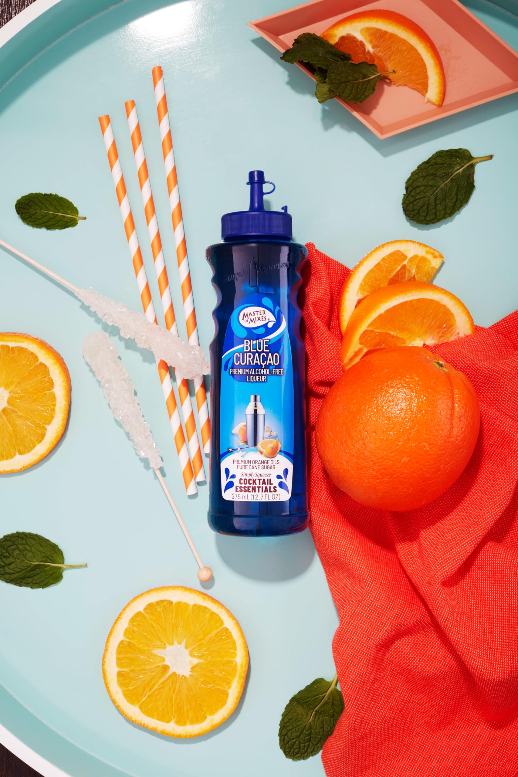 Master of Mixes Blue Curacao Cocktail Syrup - Non-Alcoholic Mixer | 375ml