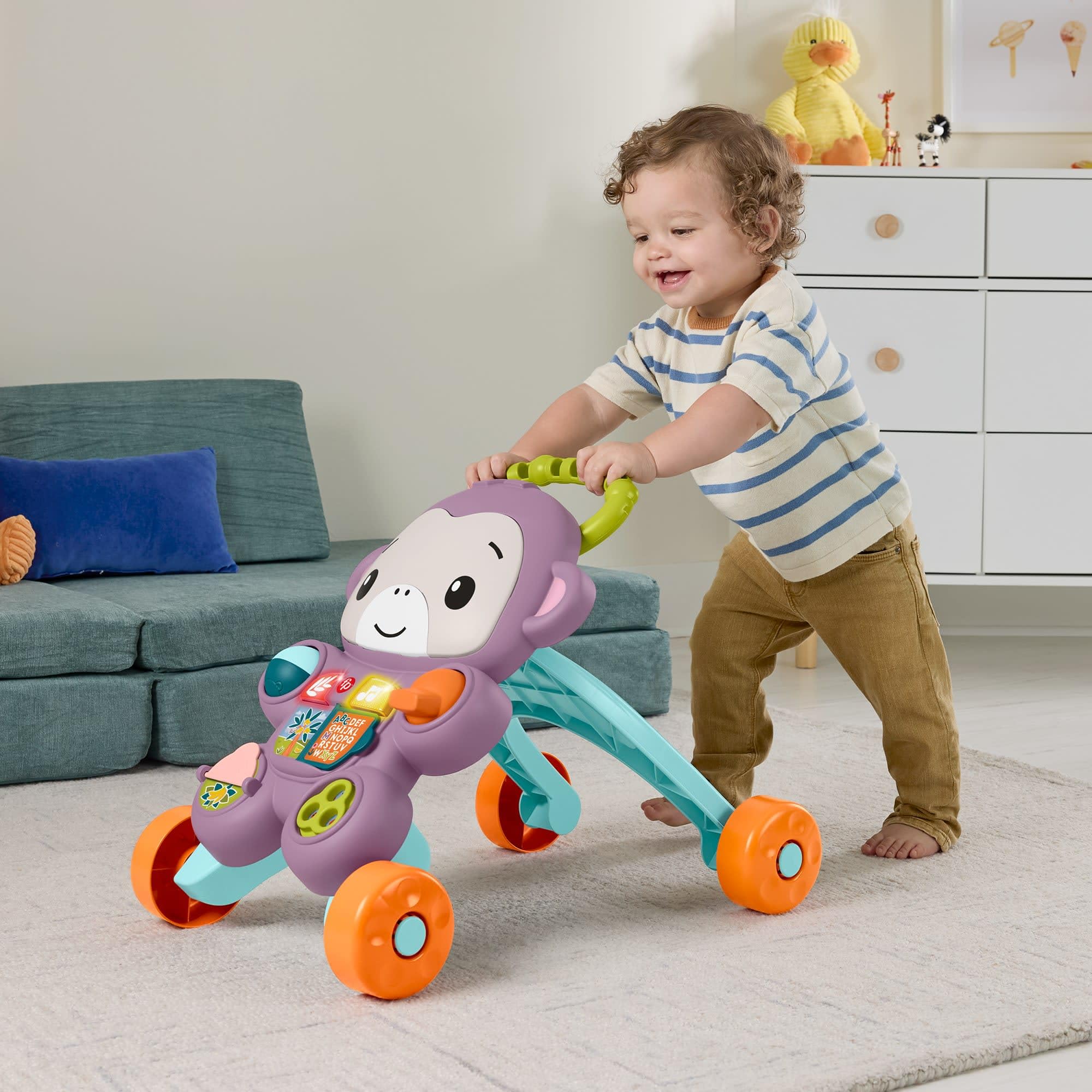 Fisher-Price Learn With Me Purple Monkey Walker Toy | 7 Activities | Ages 6 Months+
