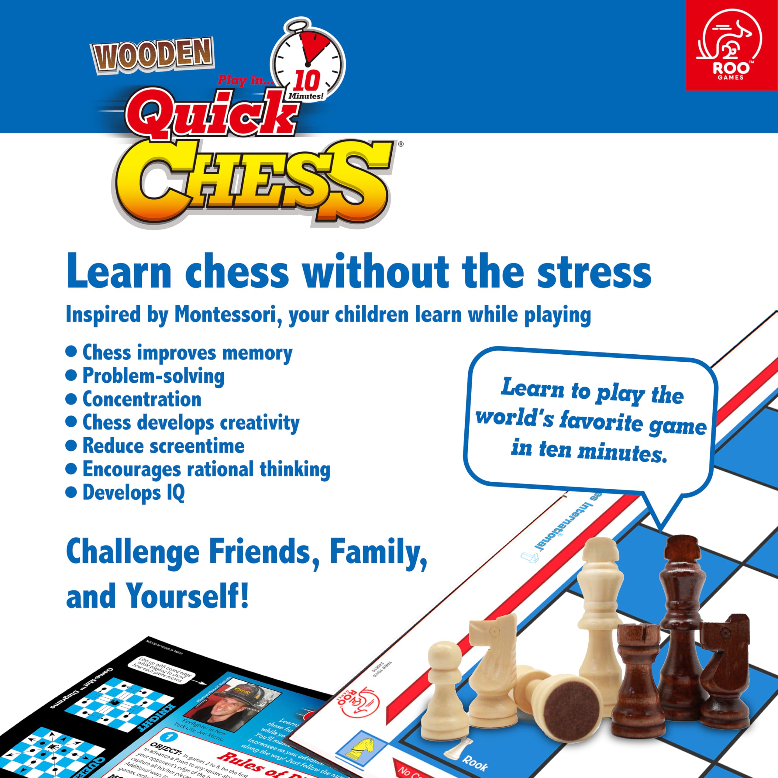 Roo Games Quick Chess - Learn Chess in a Flash! 8 Mini-Games on a Wooden Board 12