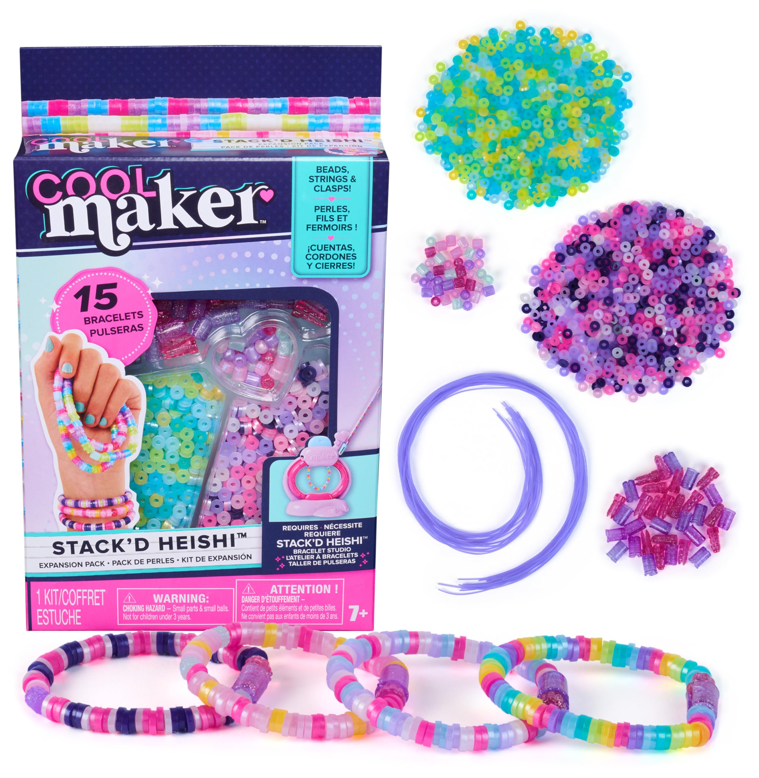Cool MAKER Stack’d Heishi Expansion Pack - Bracelet Making Kit with 1300+ Beads