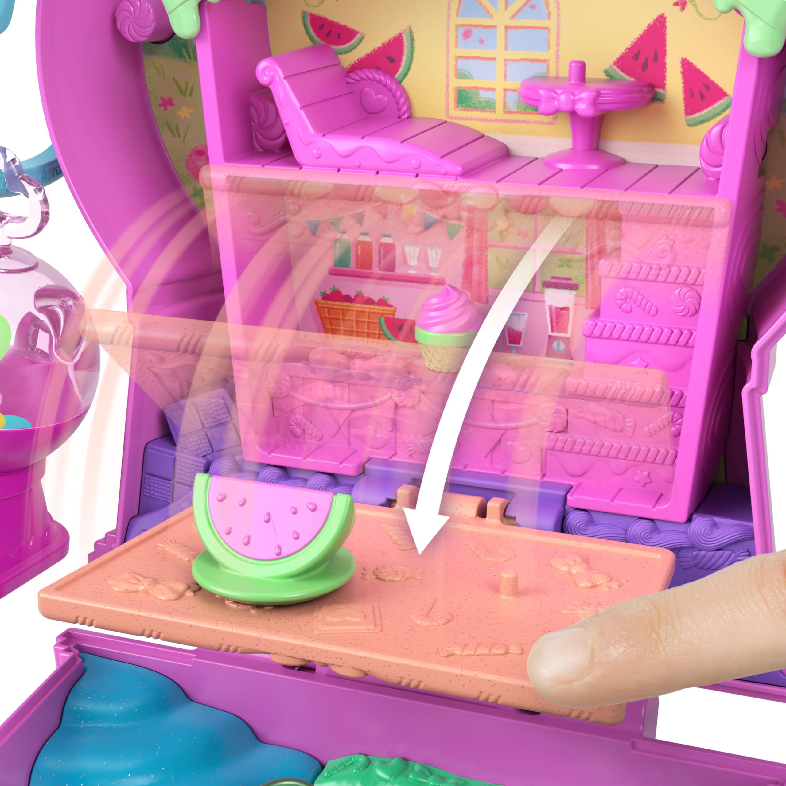Polly Pocket Gumball Kitty Compact Playset | Micro Doll & 8 Accessories | Ages 4+ 5