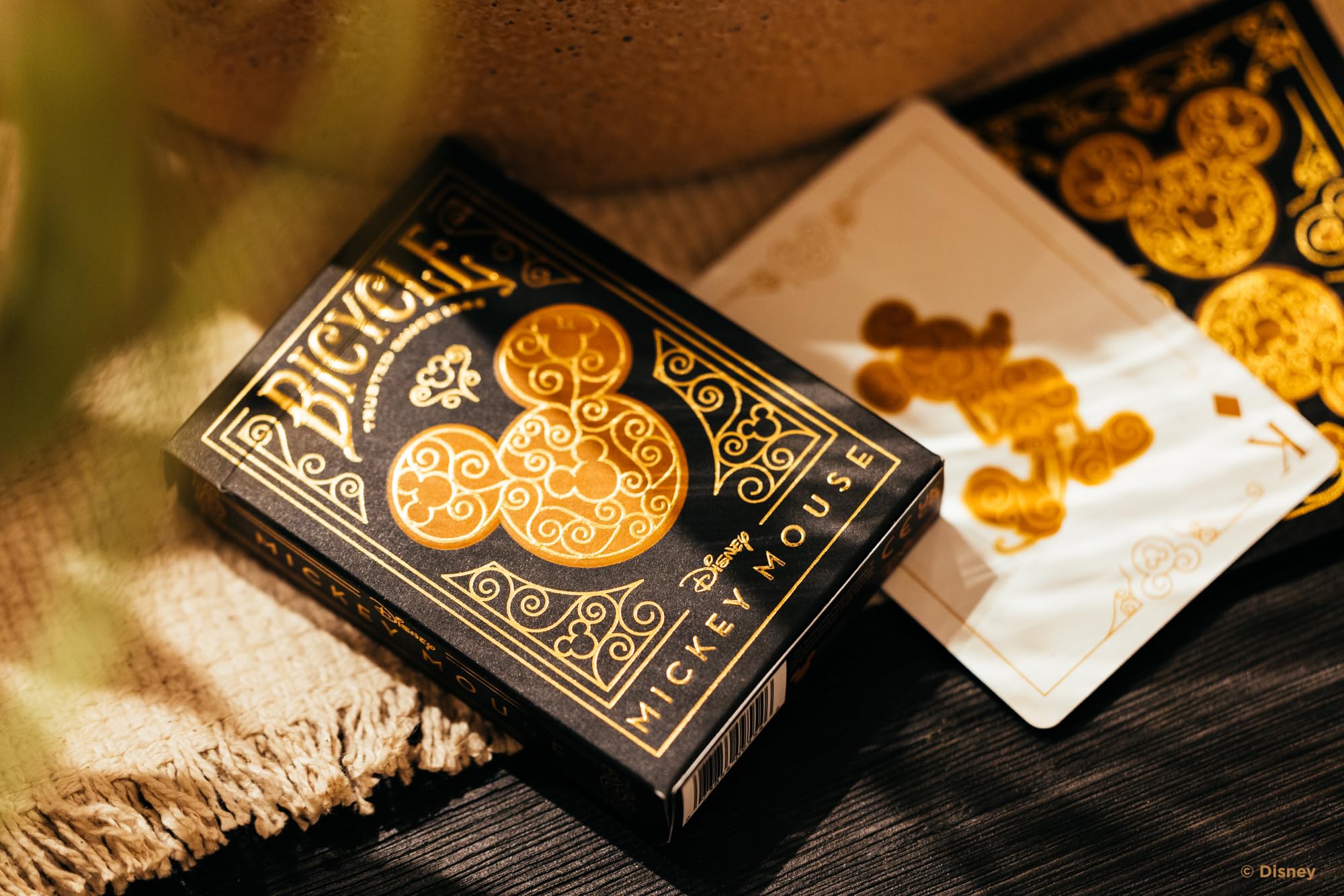Bicycle Black/Gold Mickey Disney Playing Cards - 1 Deck, Air Cushion Finish, Professional, Superb Handling & Durability, Great Gift For Card Collectors 5