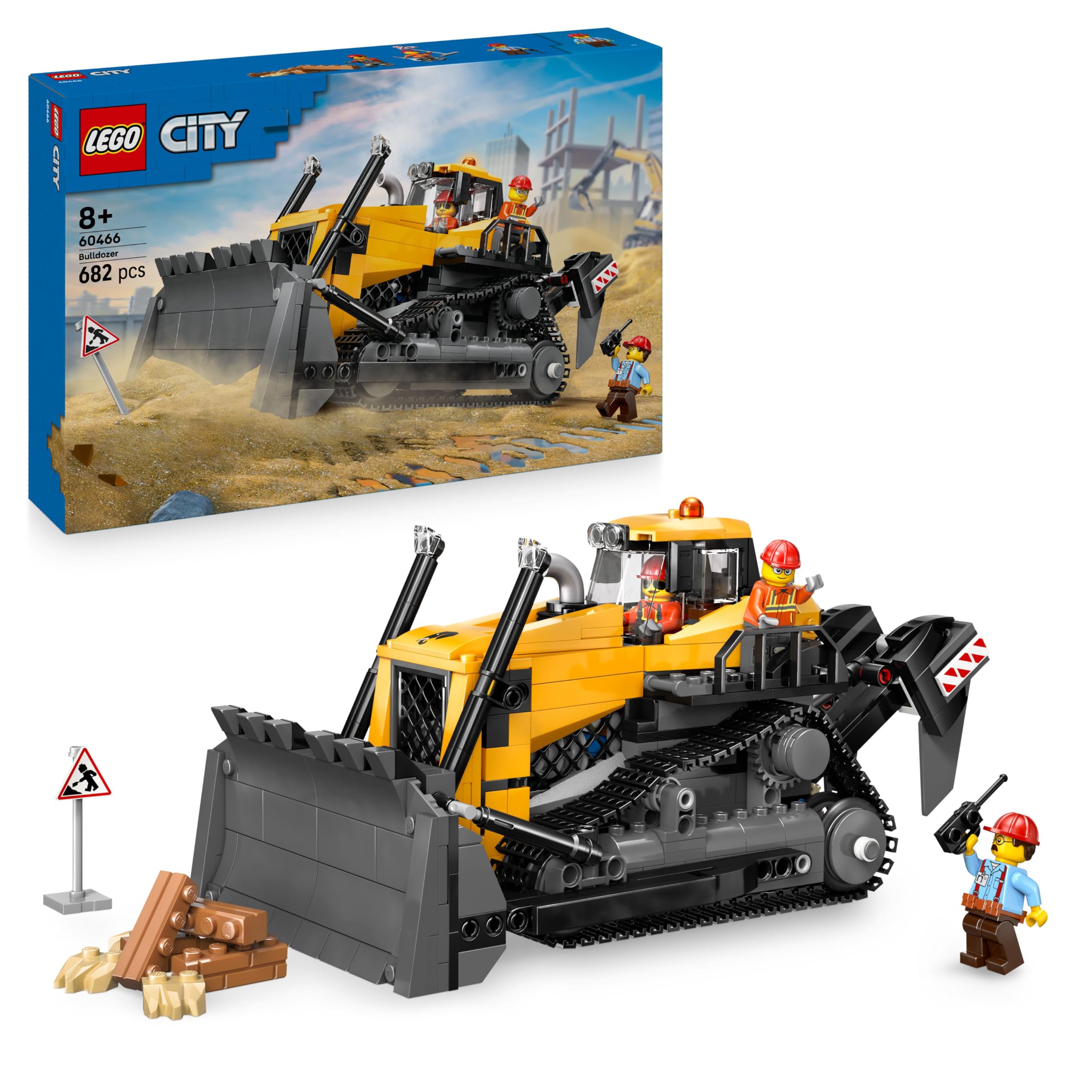 LEGO City Yellow Bulldozer Toy - 682-Piece Building Set for Ages 8+