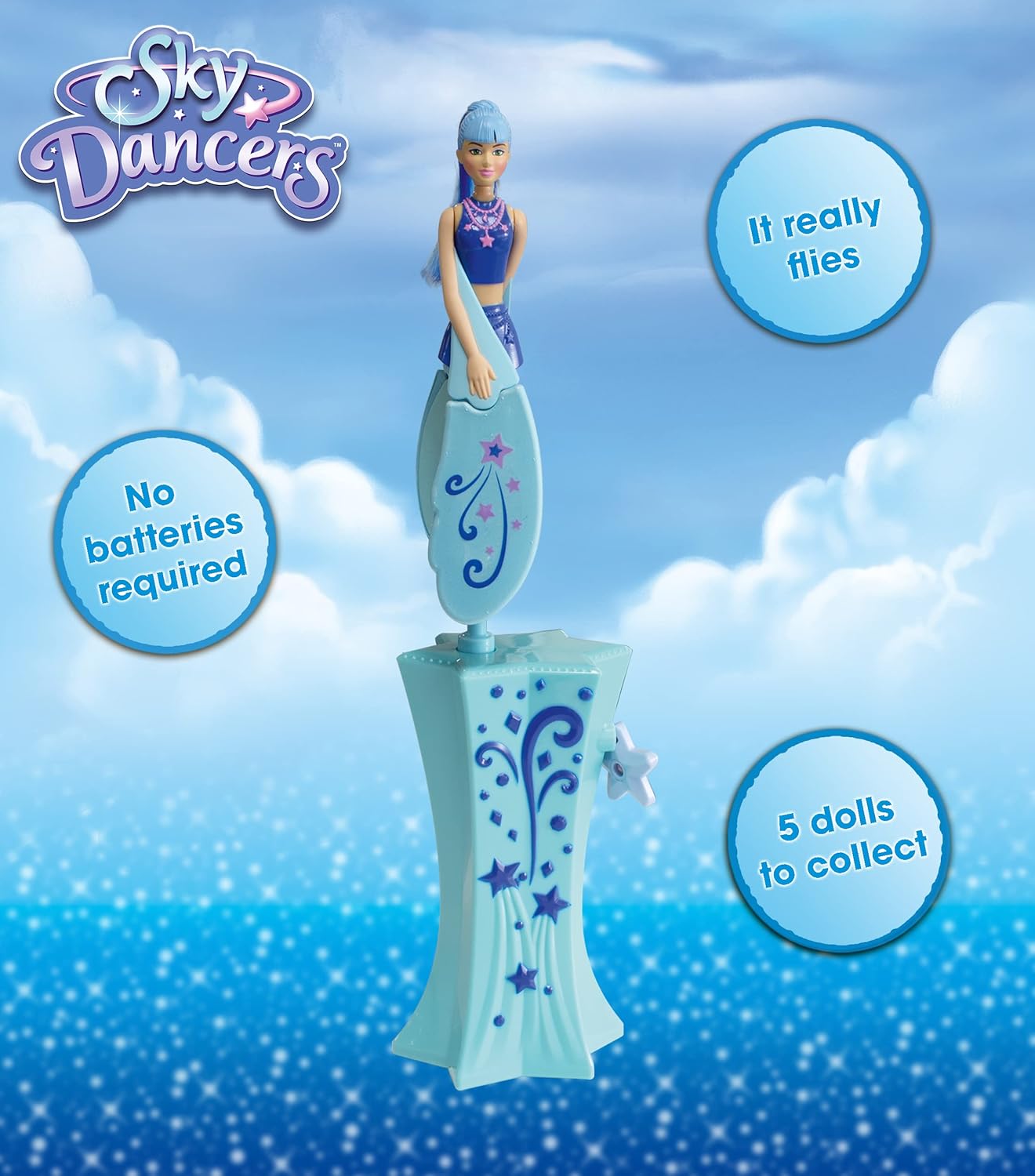 Sky Dancers: Sapphire Sparkle - Pull String Flying Doll for Kids 5+ 4