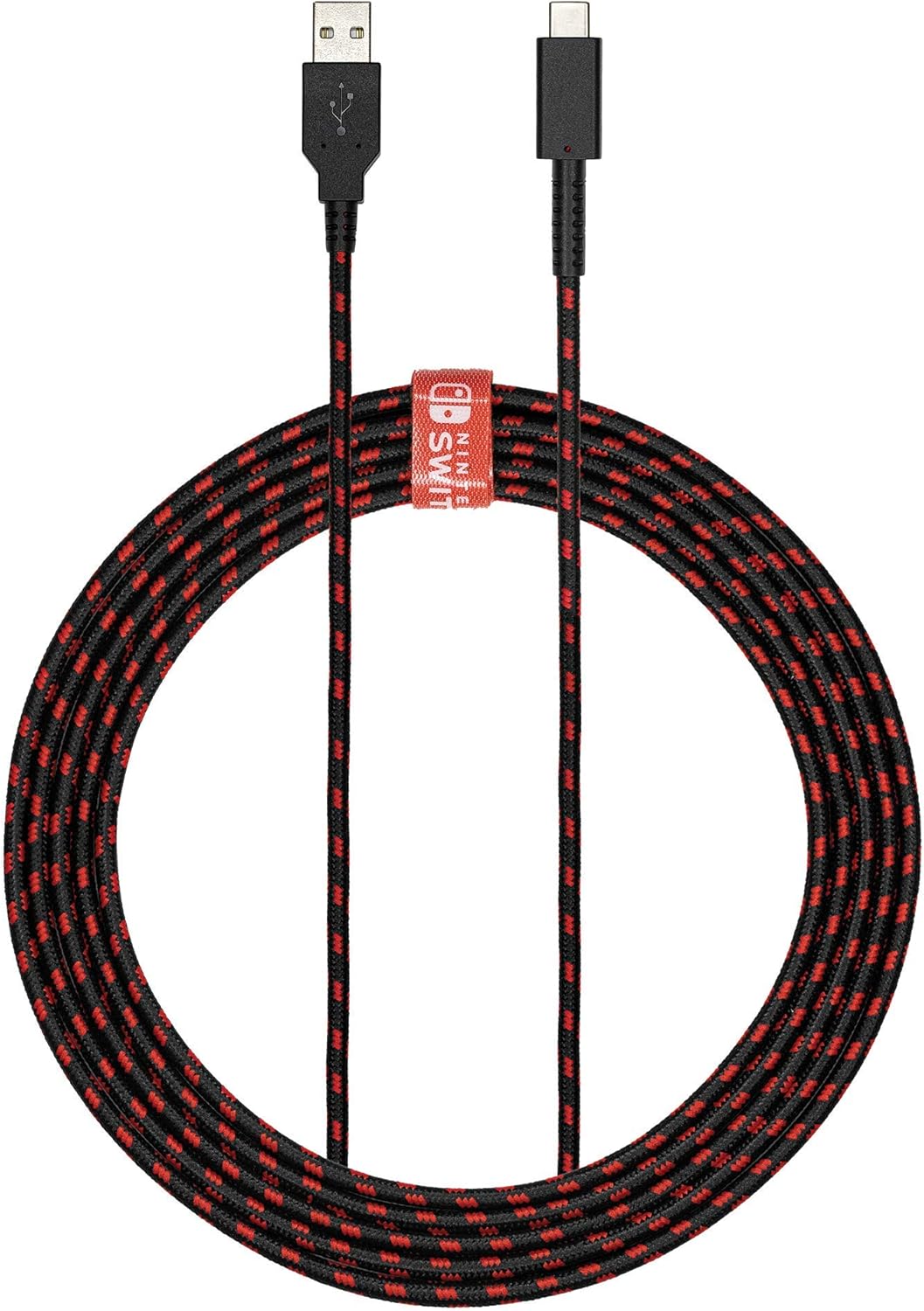 PDP 8-Foot USB-C Charging Cable for Nintendo Switch - Black/Red 7