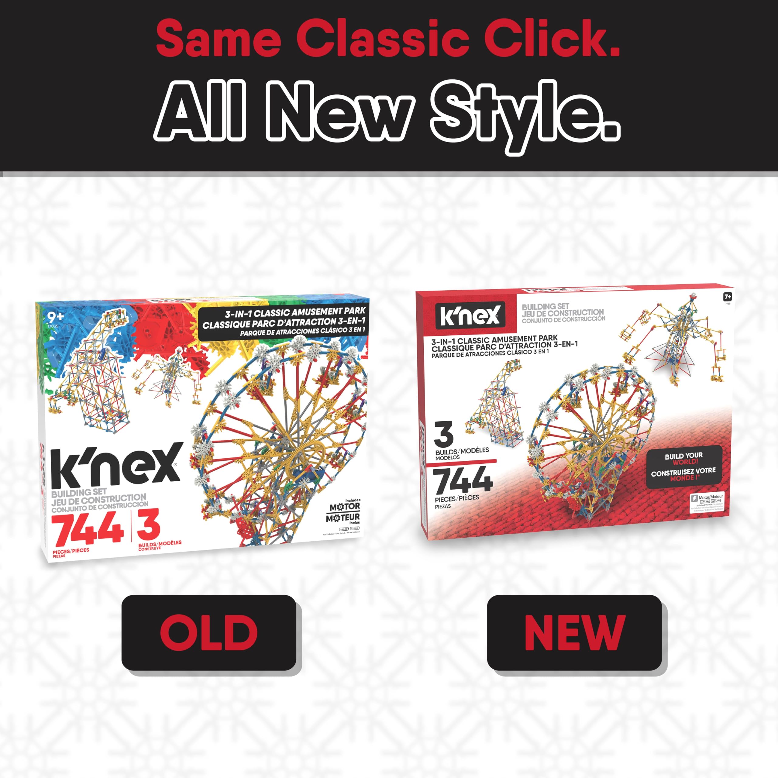 K'NEX 3-in-1-Bausatz „Klassischer Vergnügungspark“ – 744-teiliges Spielset für Kinder ab 9 Jahren 17