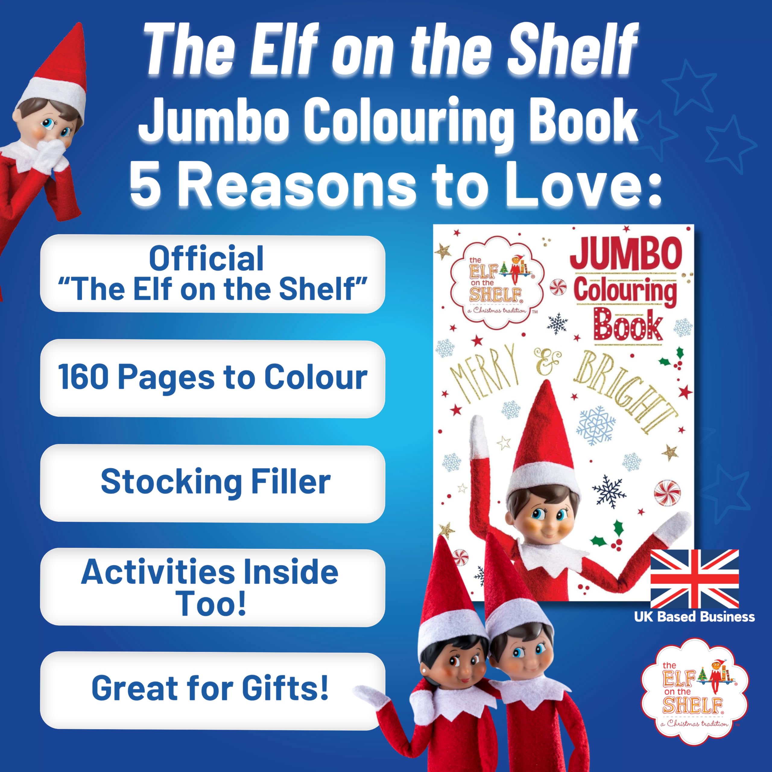 Elf on the Shelf Jumbo Colouring Book - 160 Pages of Christmas Activities for Kids 6