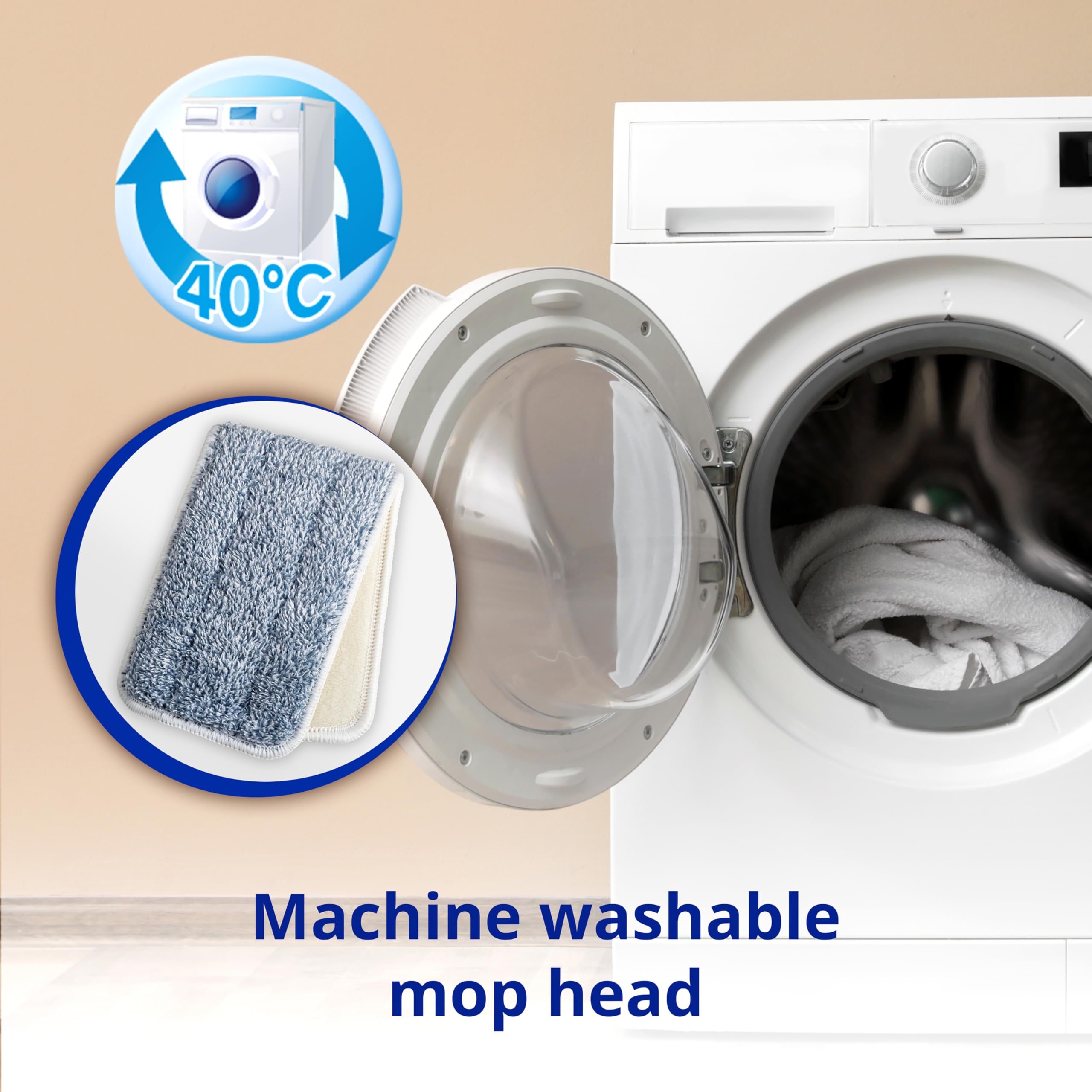 Spontex Easy System Max+ Microfibre Flat Mop with Integrated Wringing System 8