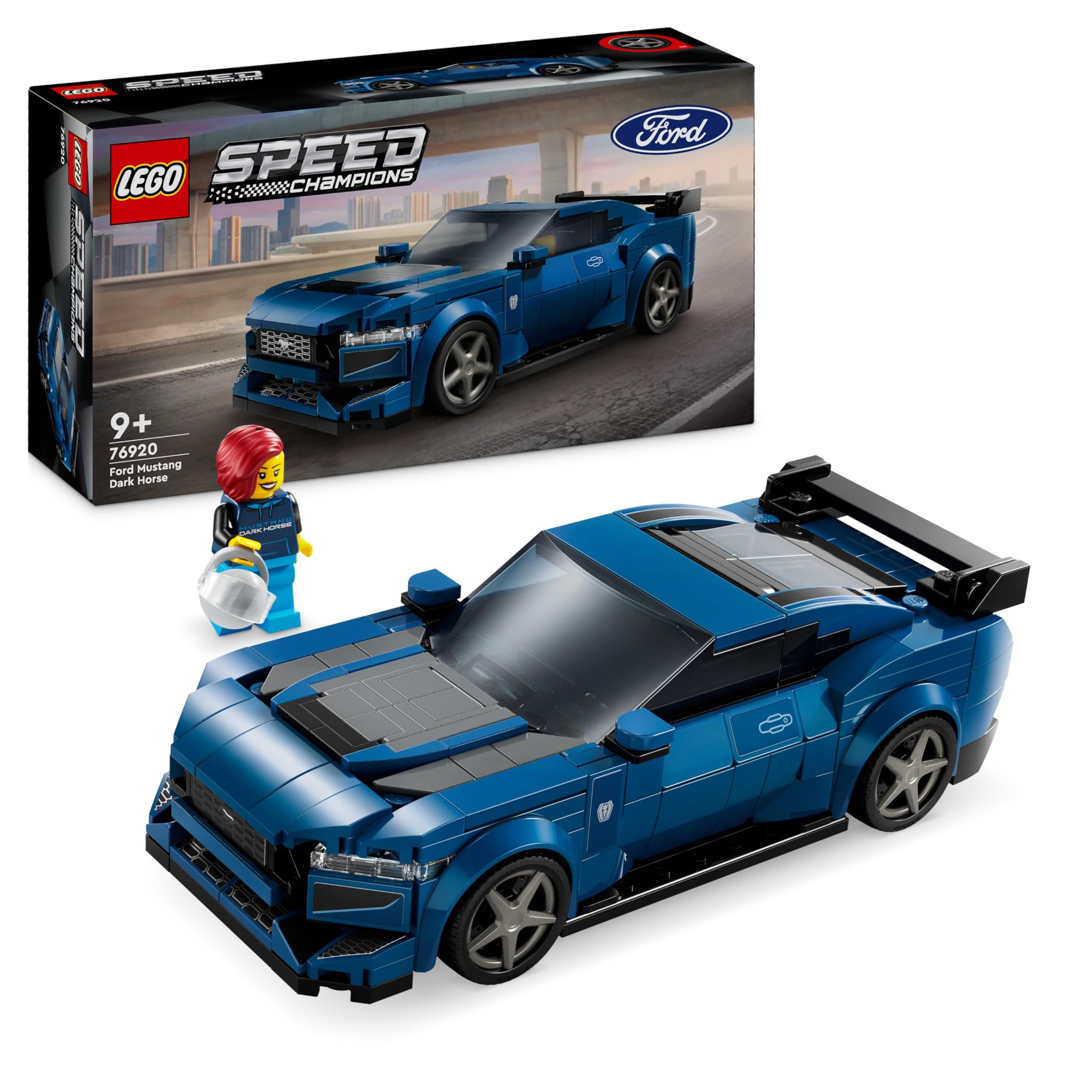 LEGO Speed Champions Ford Mustang Dark Horse Sports Car Toy - Buildable Vehicle for Ages 9+