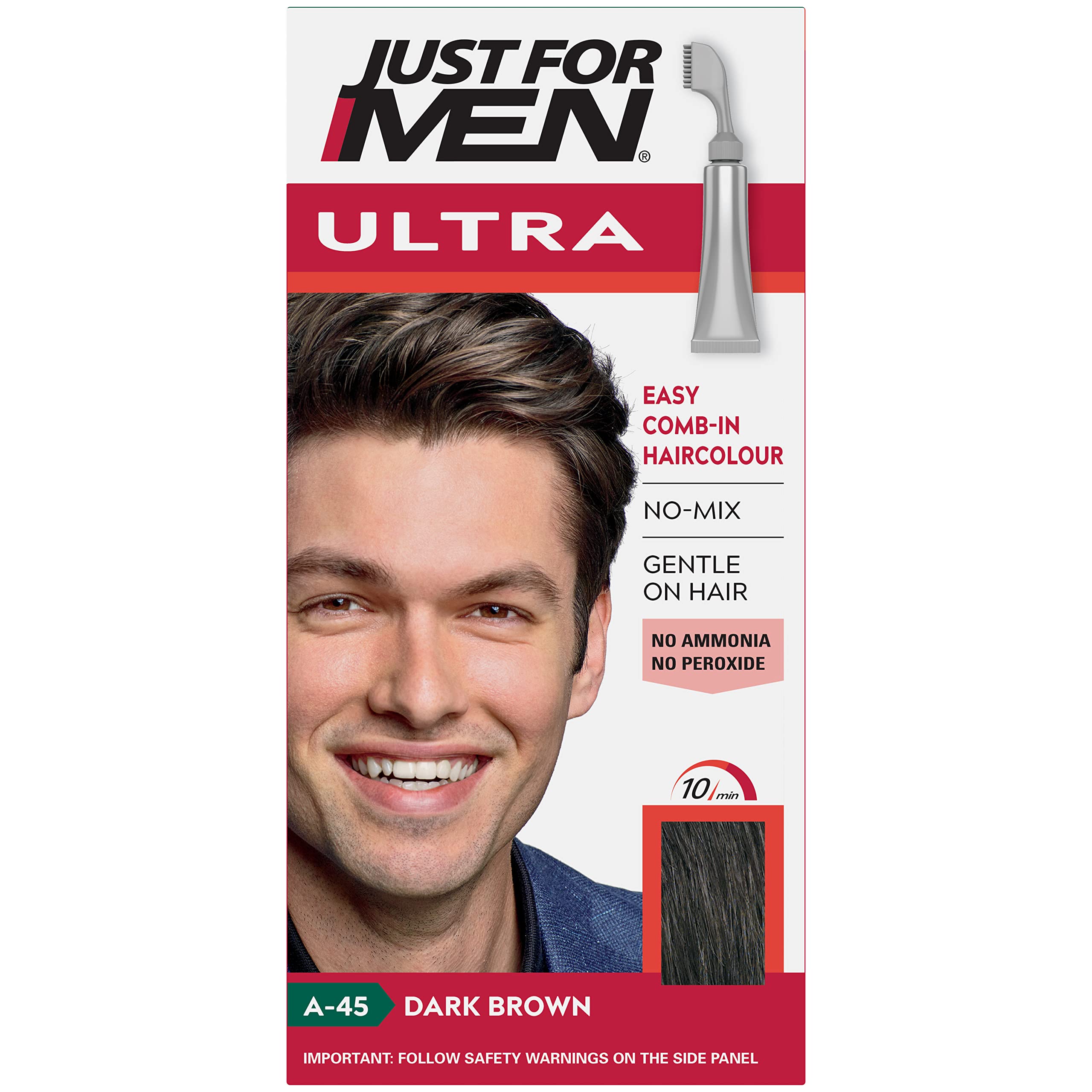 Just For Men Ultra Dark Brown Ammonia Free Hair Colour Dye (70g)