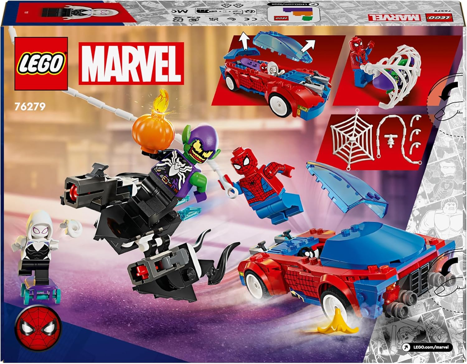 LEGO Marvel Spider-Man Race Car & Venom Green Goblin - Super Hero Building Toy for Kids 7+ 5