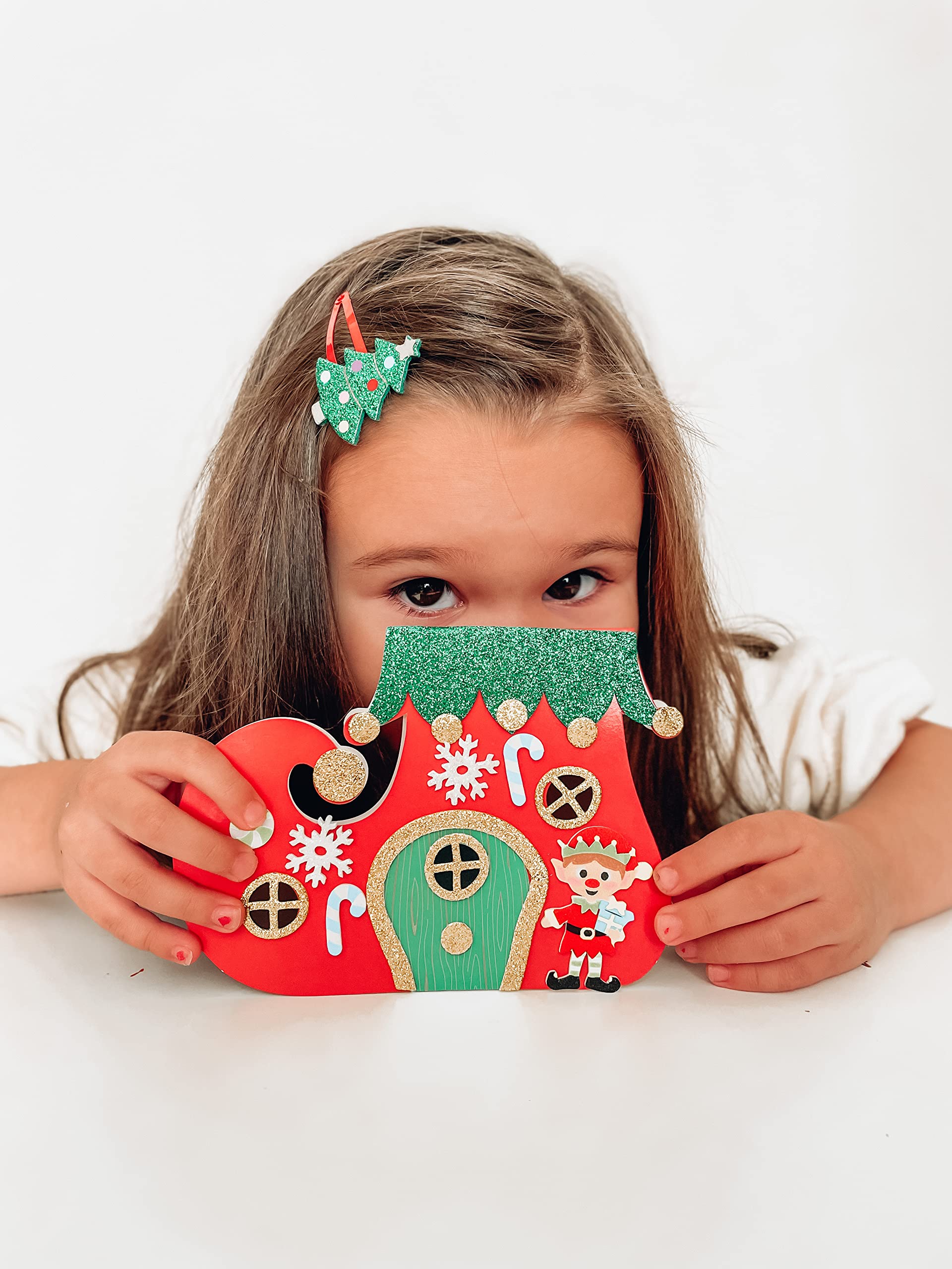 Baker Ross FE968 Christmas Elf Boot Card Kits - Pack of 6 Craft Kits for Kids 7