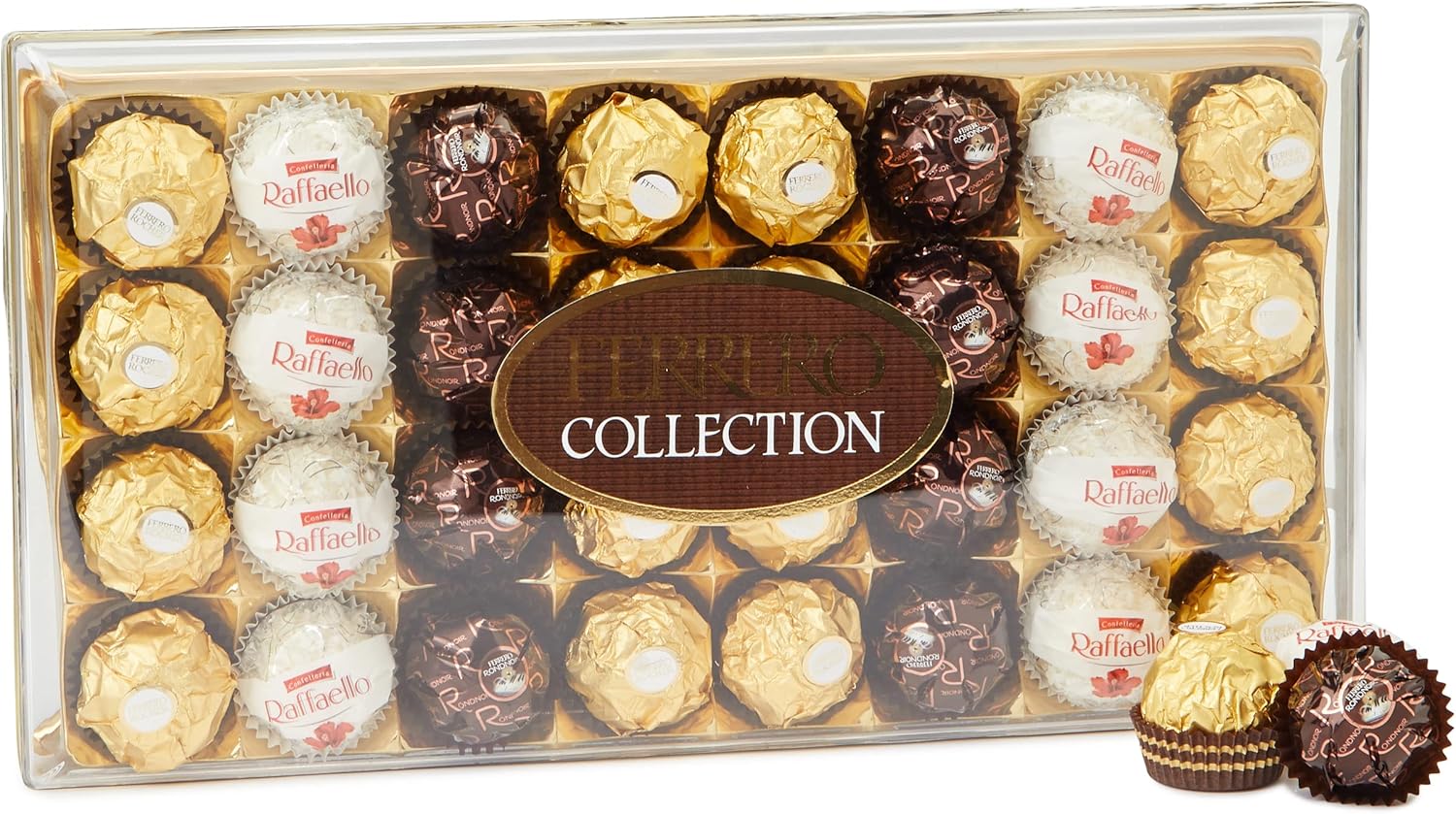 Ferrero Collection Assorted Chocolates - 32 Piece Gift Box with Rocher, Rondnoir & Raffaello