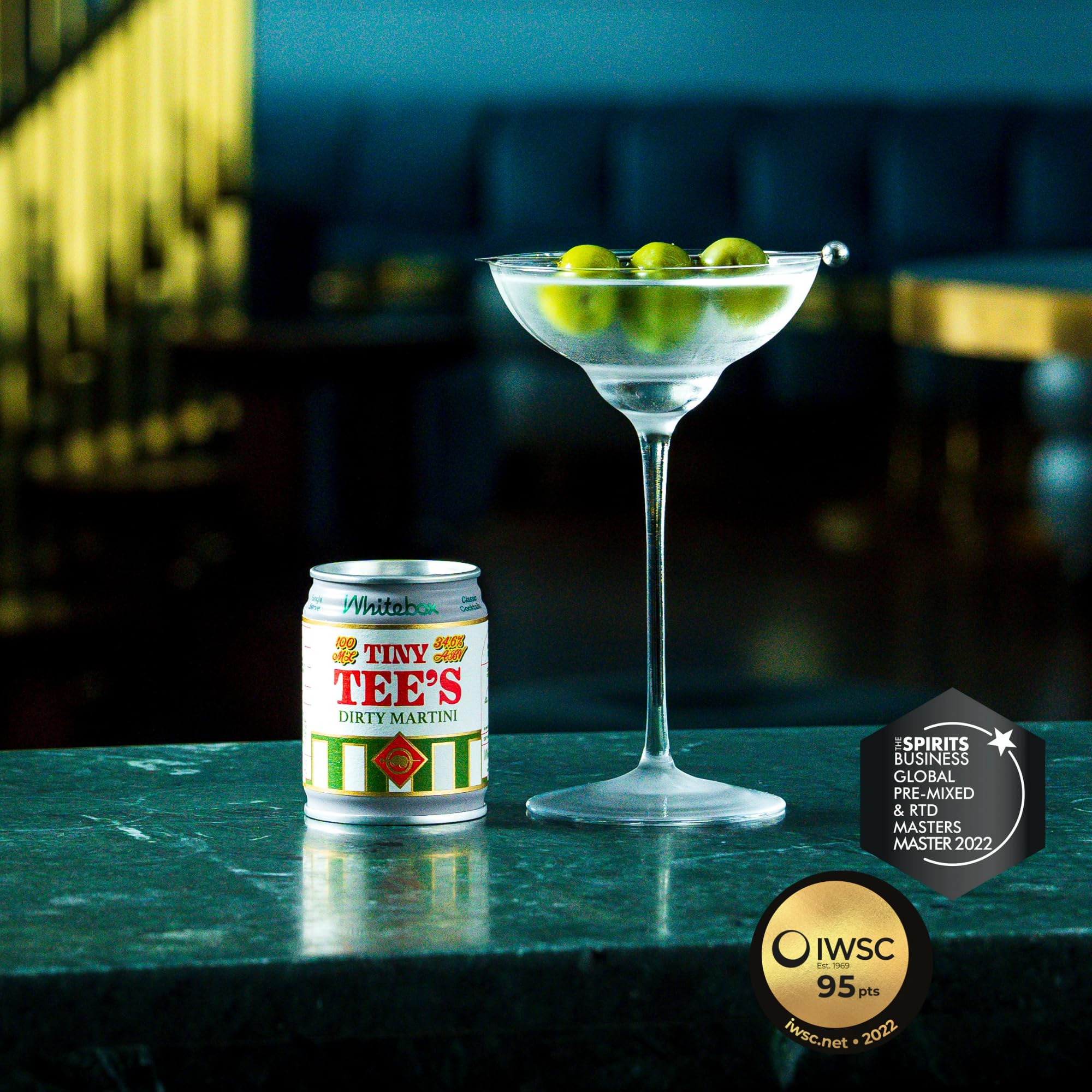 WHITEBOX COCKTAILS Single Serve Classic Tiny Tee's Dirty Martini — Case Of 9