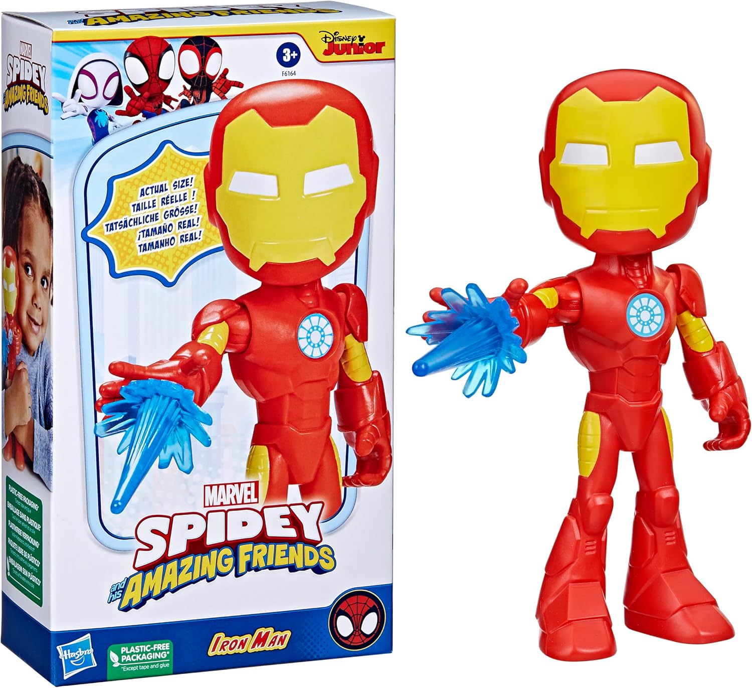 Marvel Spidey and His Amazing Friends Supersized Iron Man Action Figure - 9 Inch Poseable Toy for Preschoolers 8