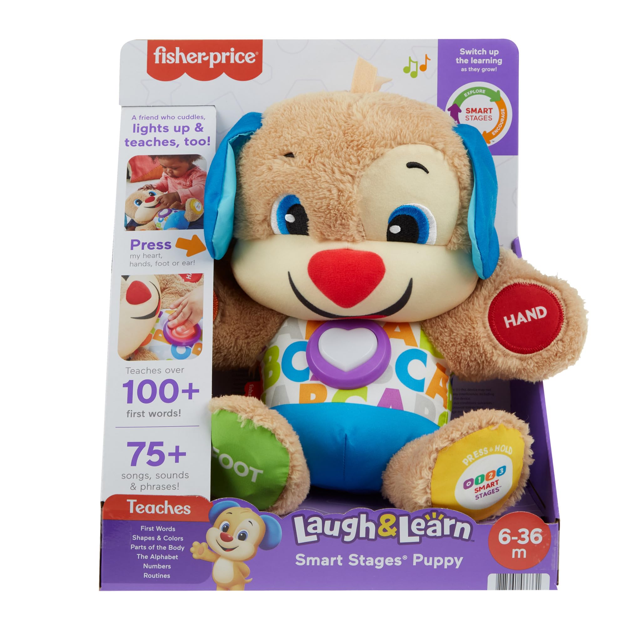 Fisher-Price Smart Stages Puppy - Interactive Educational Plush Toy for 6+ Months 5