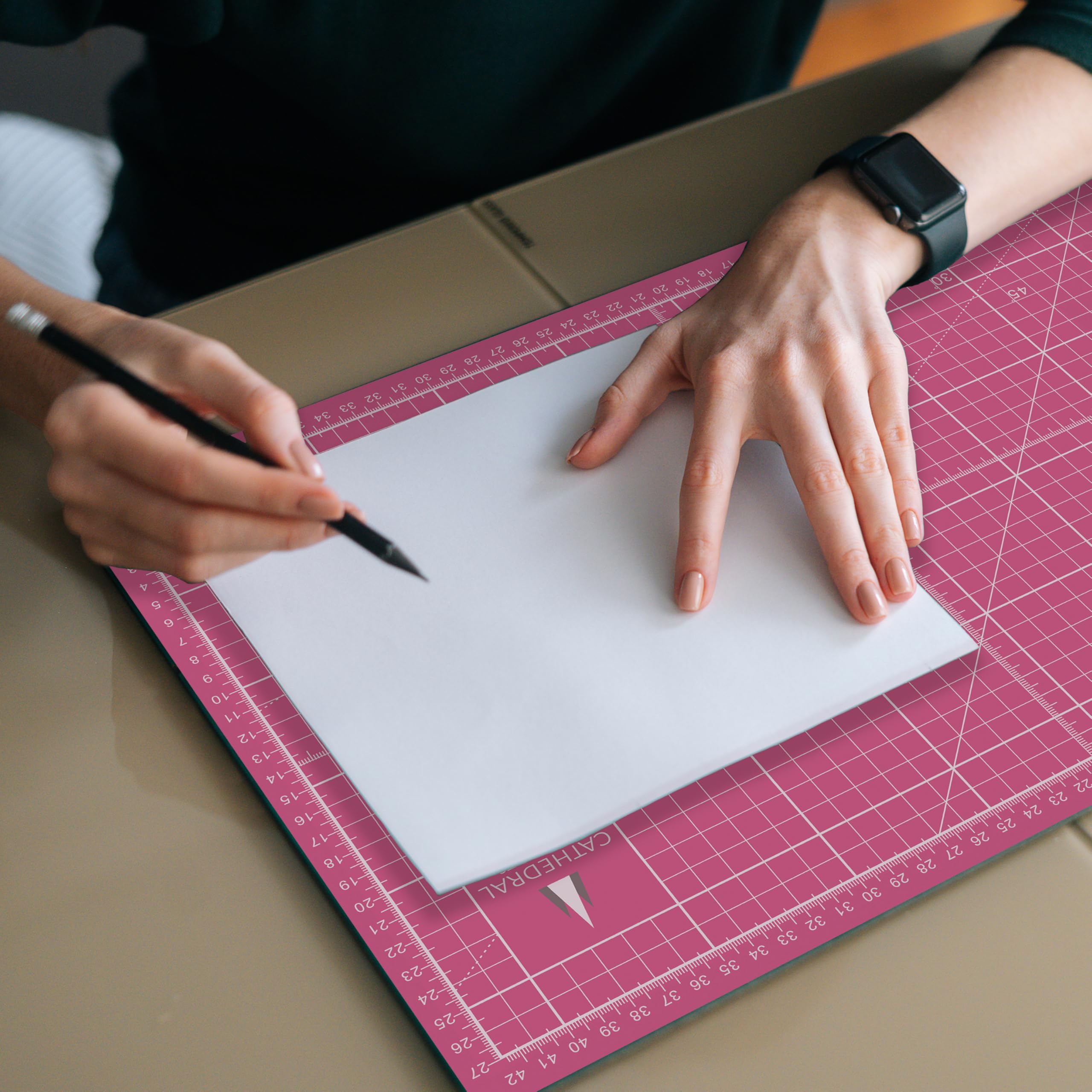 Cathedral Products A3 Double-Sided Self-Healing Cutting Mat | 3mm Thick | Pink 5